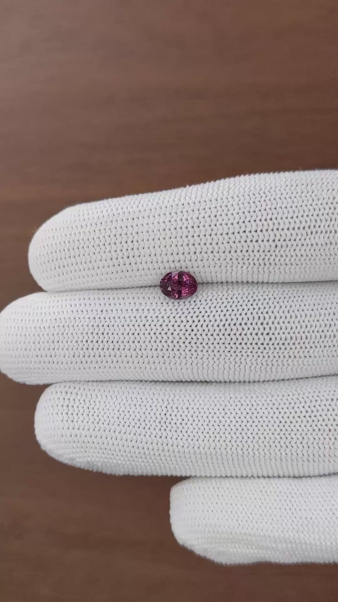 0.89 Ct. Purplish Pink Spinel from Ceylon (Sri Lanka) Size Video
