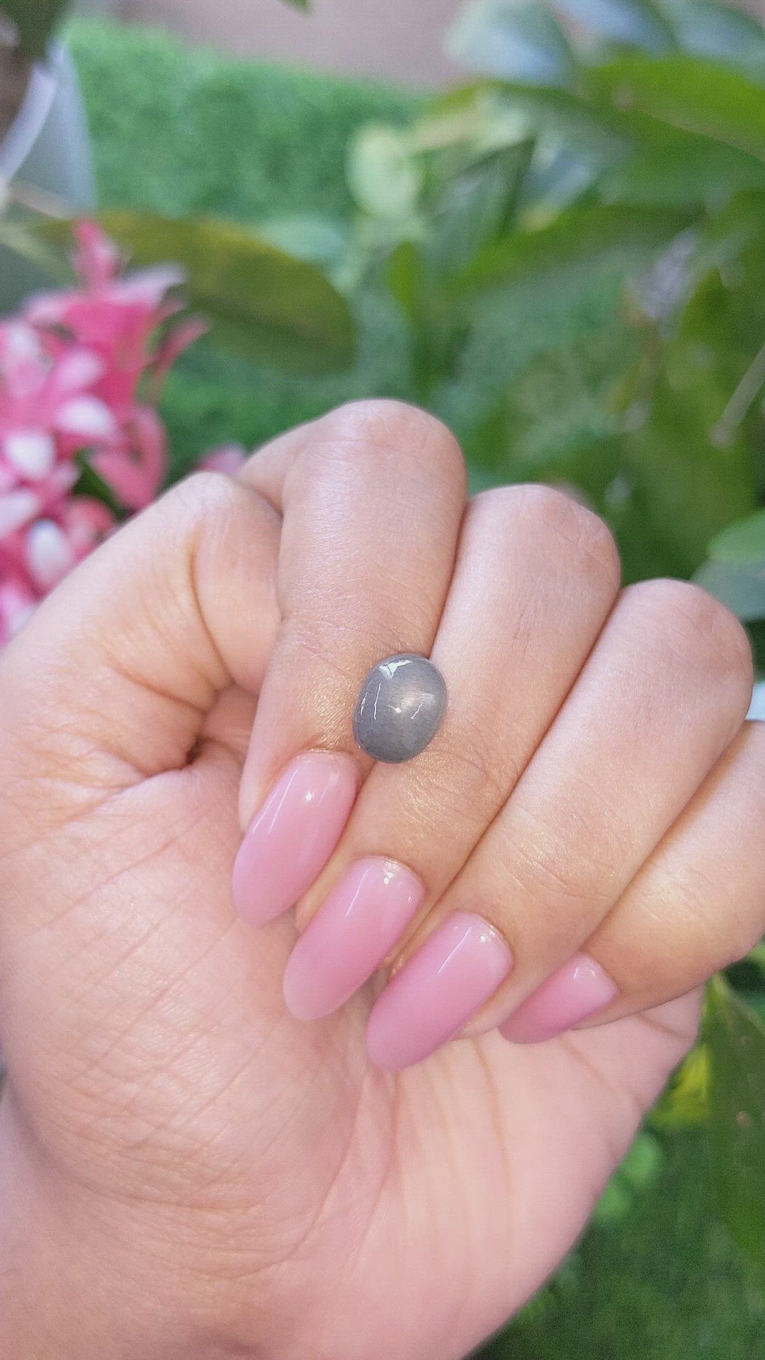3.55 Ct. Grey Cabochon Moonstone from Ceylon (Sri Lanka) Size Video