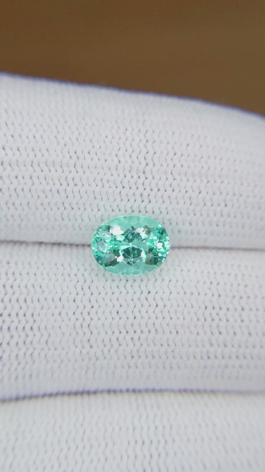 1.87 Ct. Bluish Green Paraiba Tourmaline from Mozambique Size Video