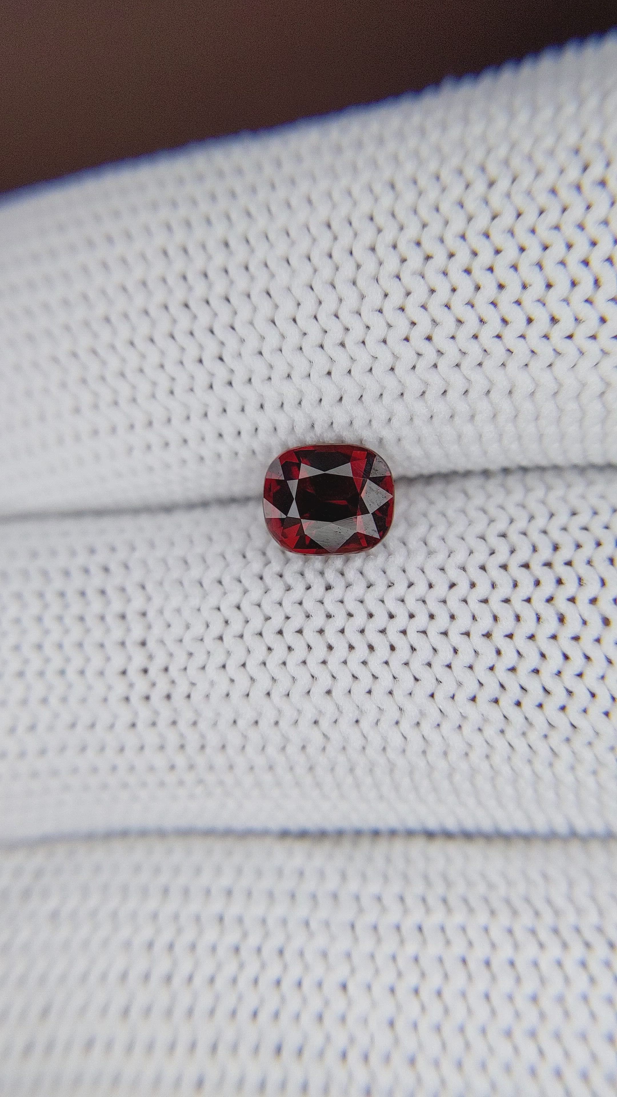 1.32 Ct. Red Garnet from Ceylon (Sri Lanka) Size Video
