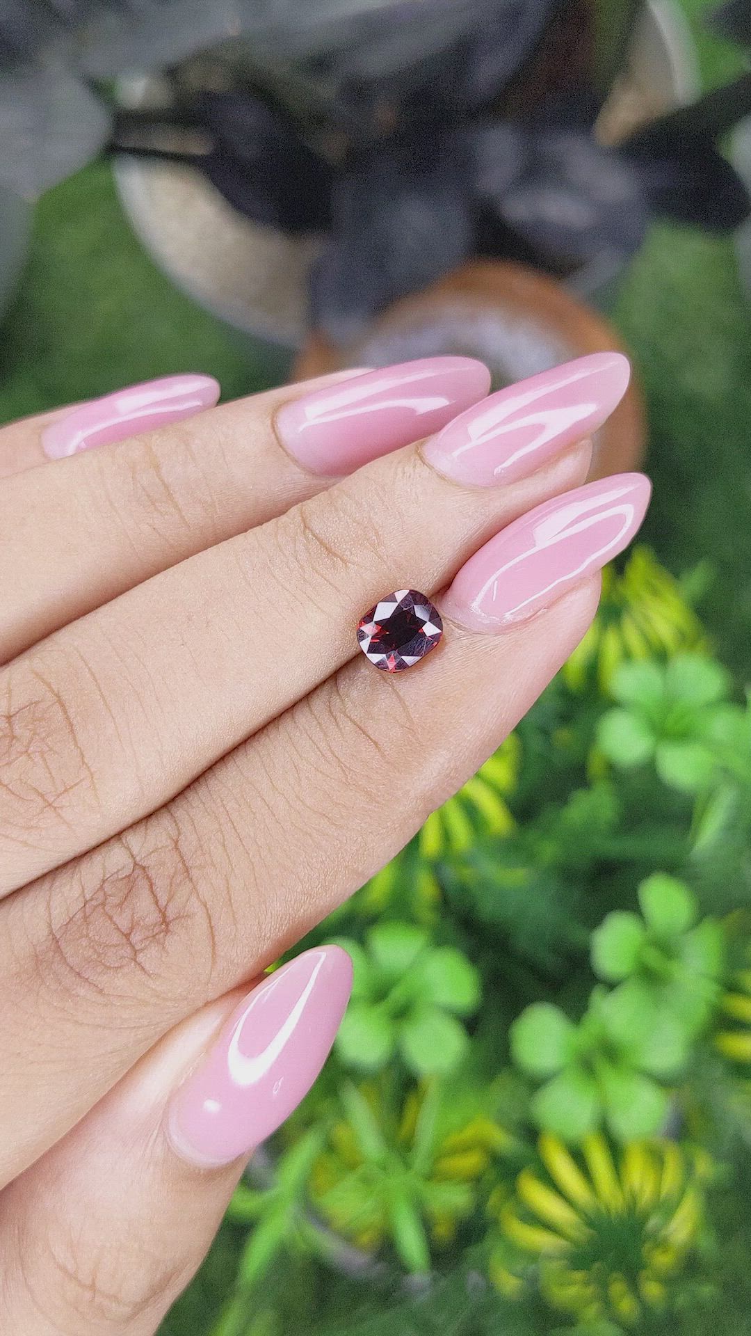 1.32 Ct. Red Garnet from Ceylon (Sri Lanka) Size Video
