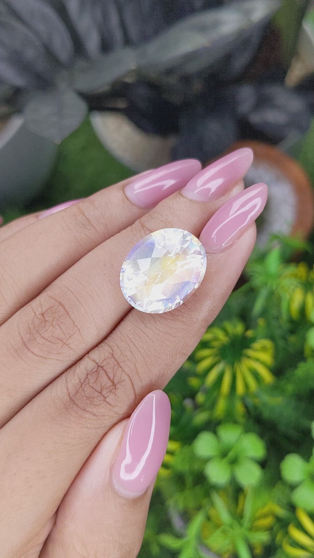 13.88 Ct. Rainbow Moonstone from Madagascar Size Video