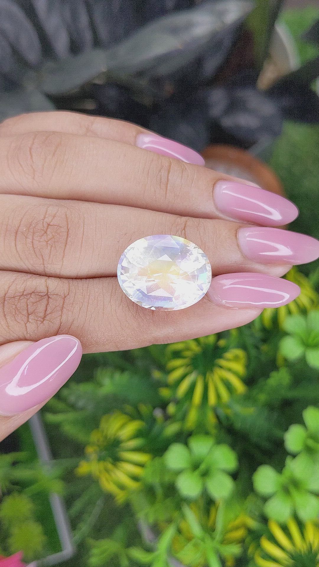 13.88 Ct. Rainbow Moonstone from Madagascar Size Video