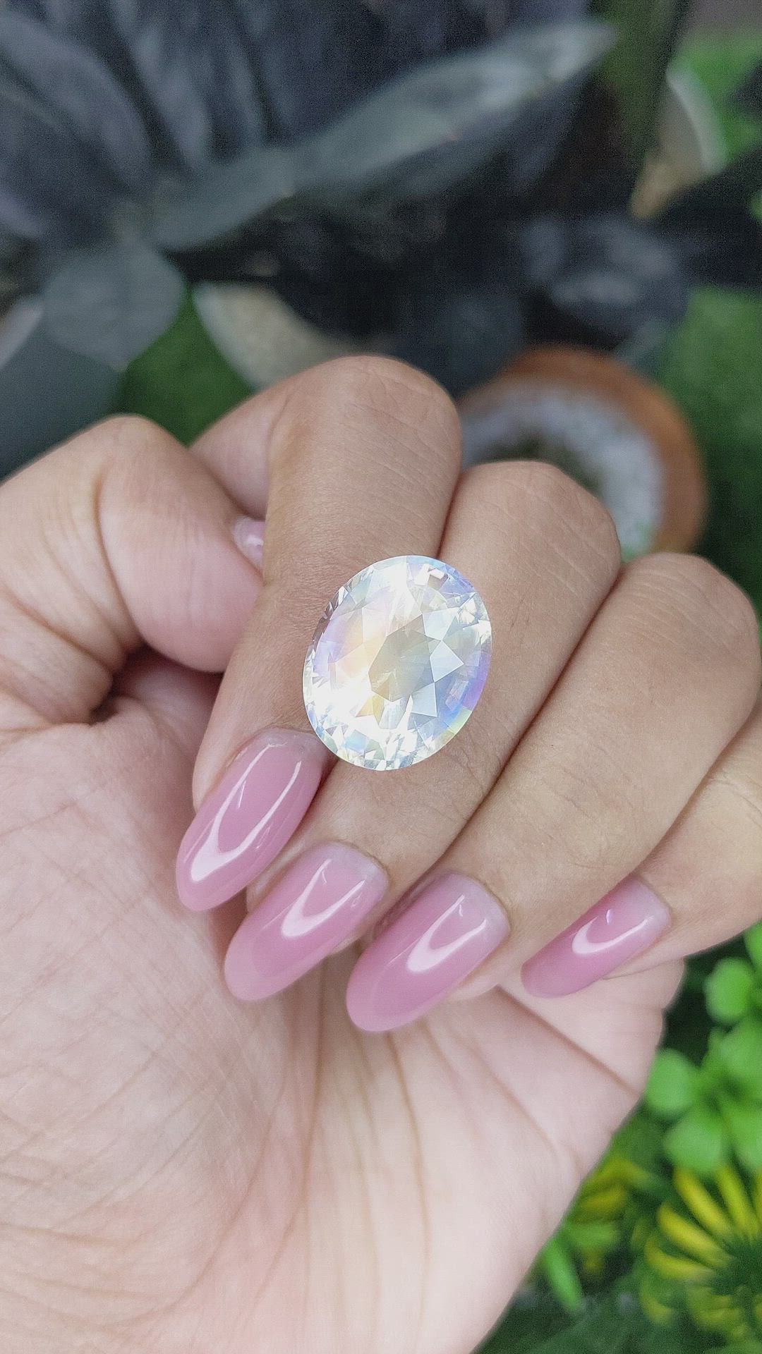 13.88 Ct. Rainbow Moonstone from Madagascar Size Video