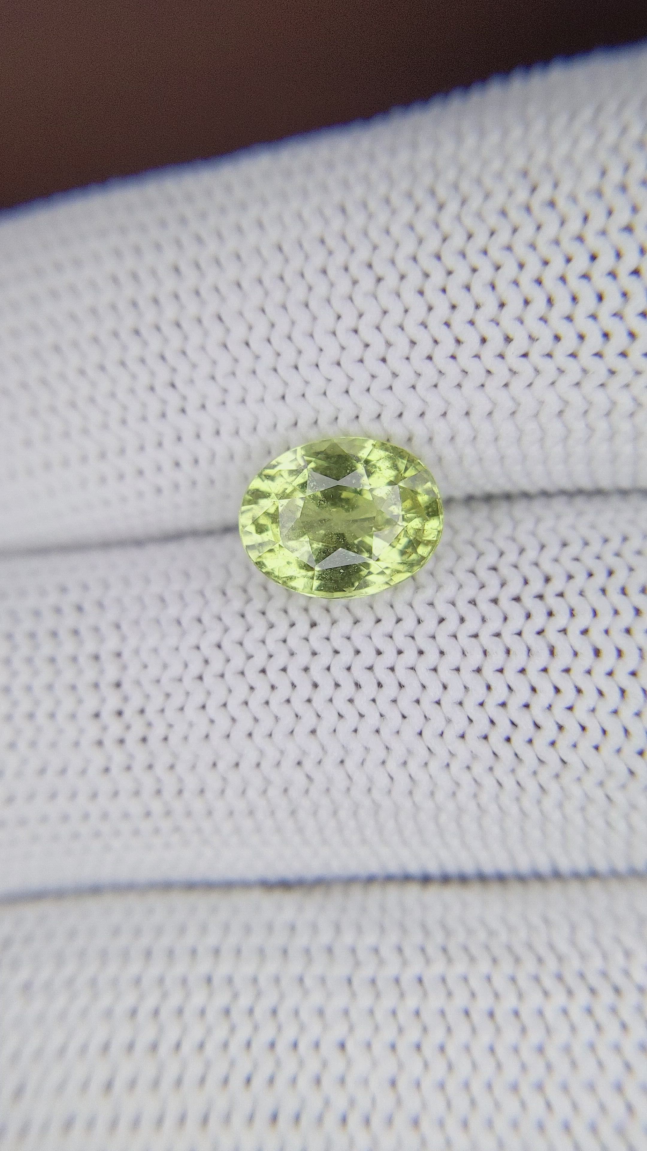 3.08 Ct. Yellowish Green Chrysoberyl from Tanzania Size Video
