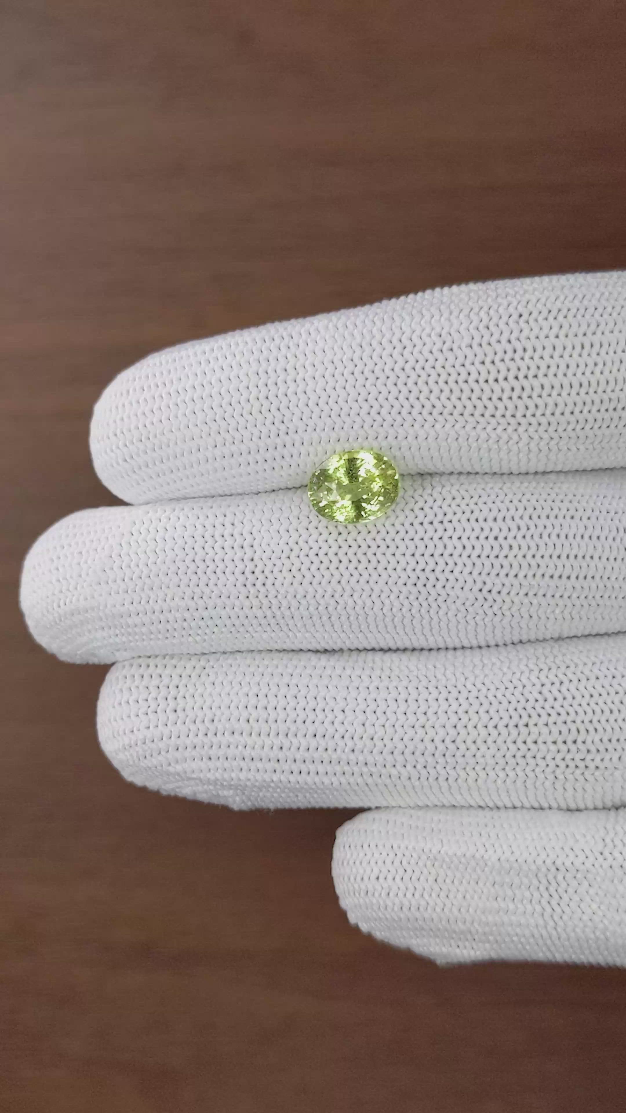 3.08 Ct. Yellowish Green Chrysoberyl from Tanzania Size Video