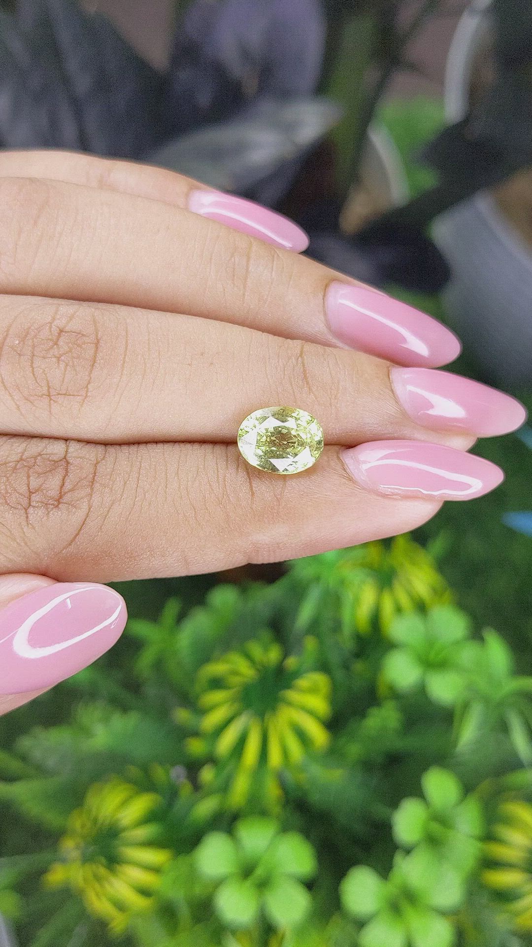 3.08 Ct. Yellowish Green Chrysoberyl from Tanzania Size Video