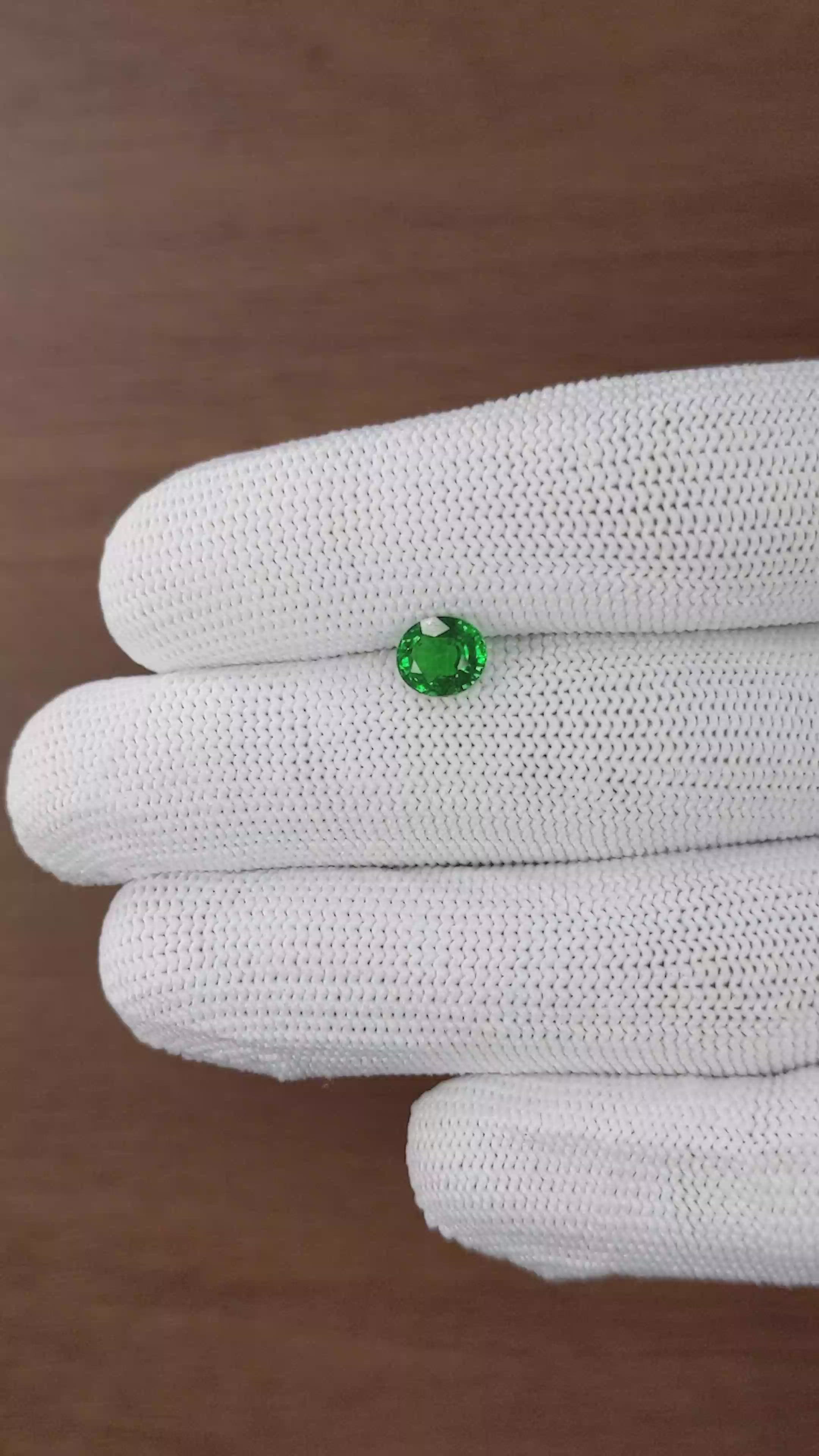 1.55 Ct. Tsavorite Garnet from Tanzania Size Video