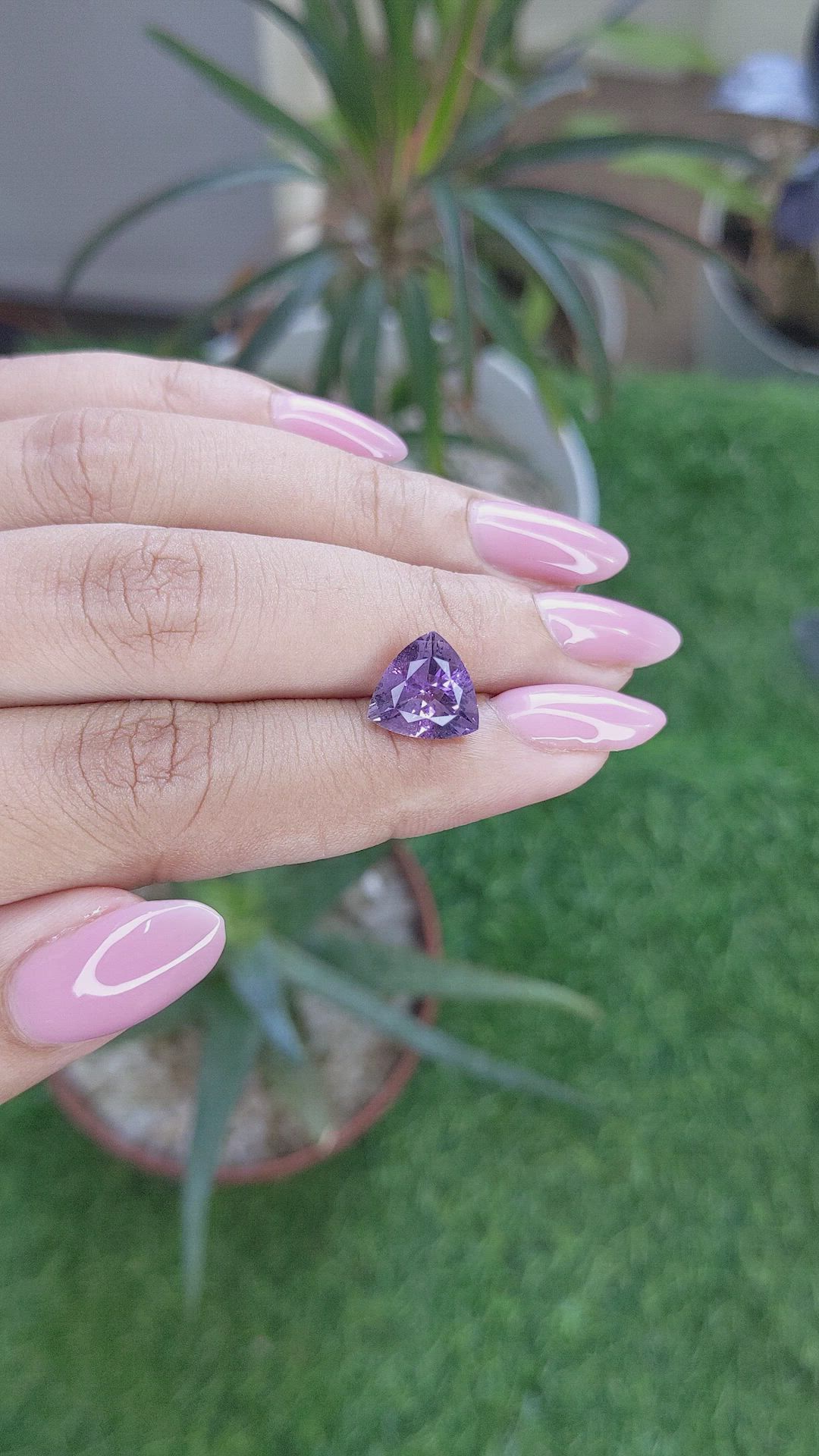 2.62 Ct. Pinkish Purple Amethyst from Ceylon (Sri Lanka) Size Video