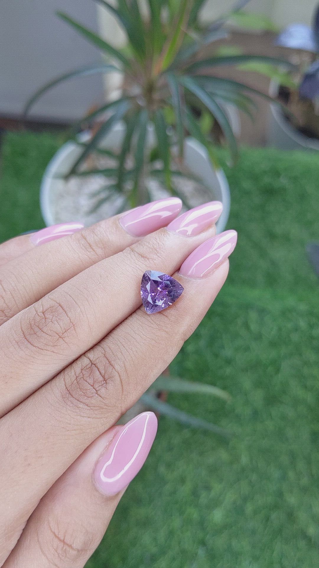 2.62 Ct. Pinkish Purple Amethyst from Ceylon (Sri Lanka) Size Video