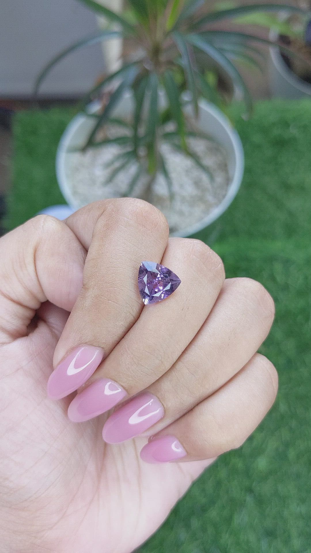 2.62 Ct. Pinkish Purple Amethyst from Ceylon (Sri Lanka) Size Video