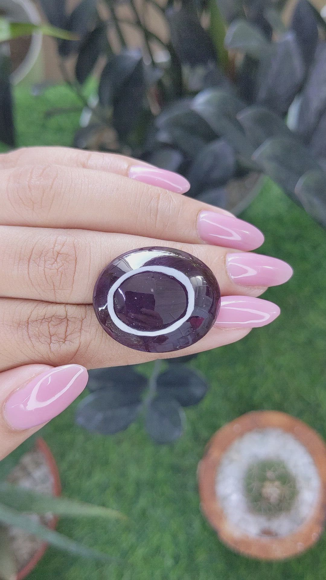 47.30 Ct. Pinkish Purple Star Garnet from Ceylon (Sri Lanka) Size Video