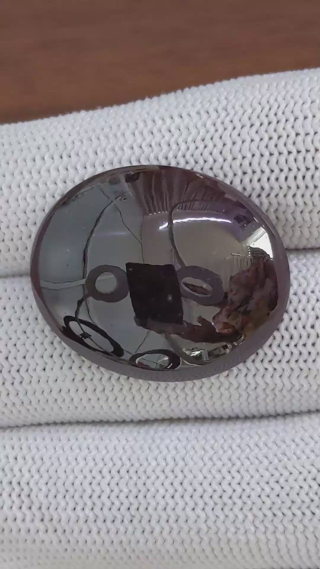 47.30 Ct. Pinkish Purple Star Garnet from Ceylon (Sri Lanka) Size Video