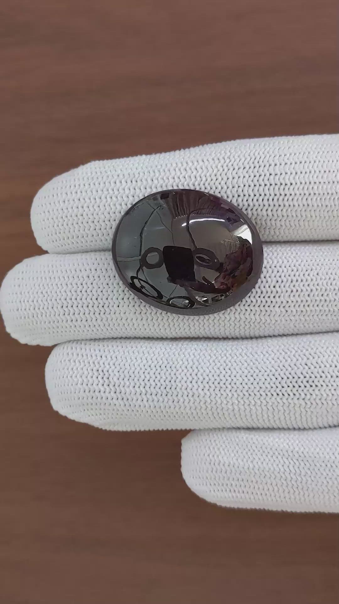 47.30 Ct. Pinkish Purple Star Garnet from Ceylon (Sri Lanka) Size Video
