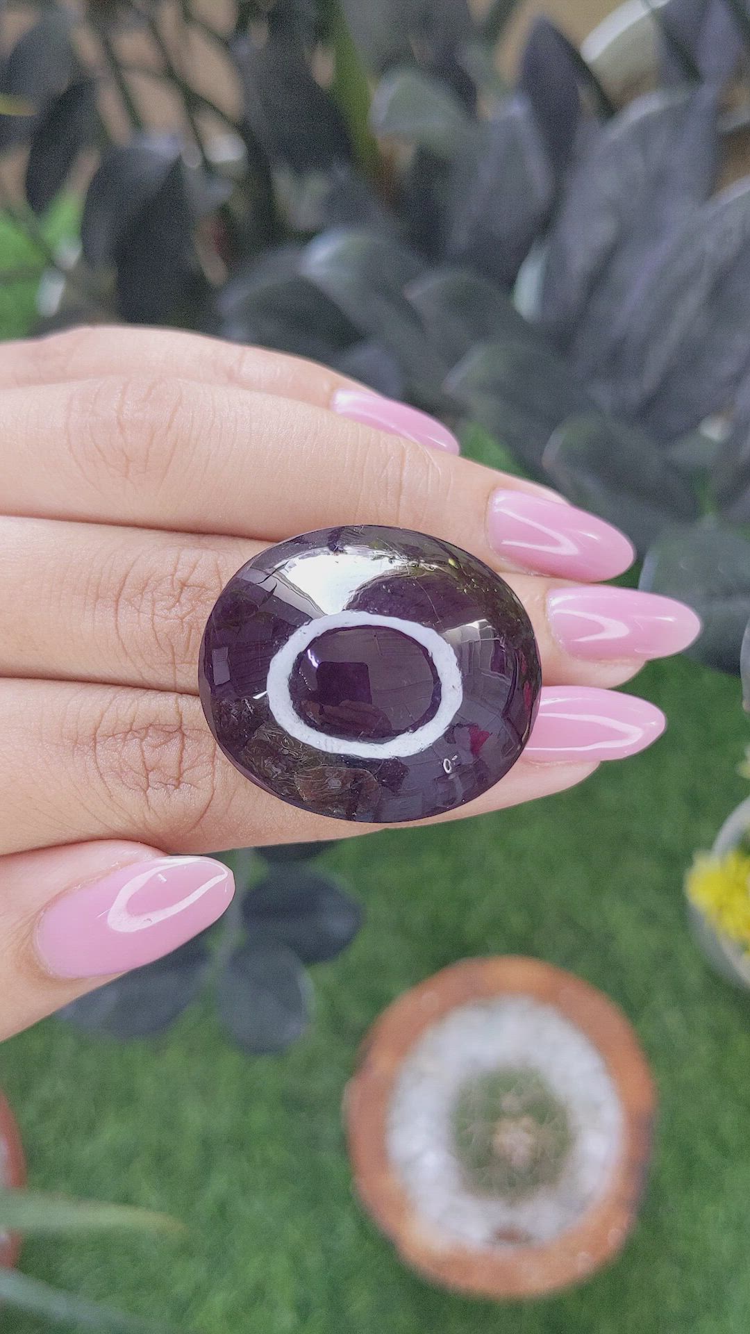 153.56 Ct. Pinkish Purple Star Garnet from Ceylon (Sri Lanka) Size Video
