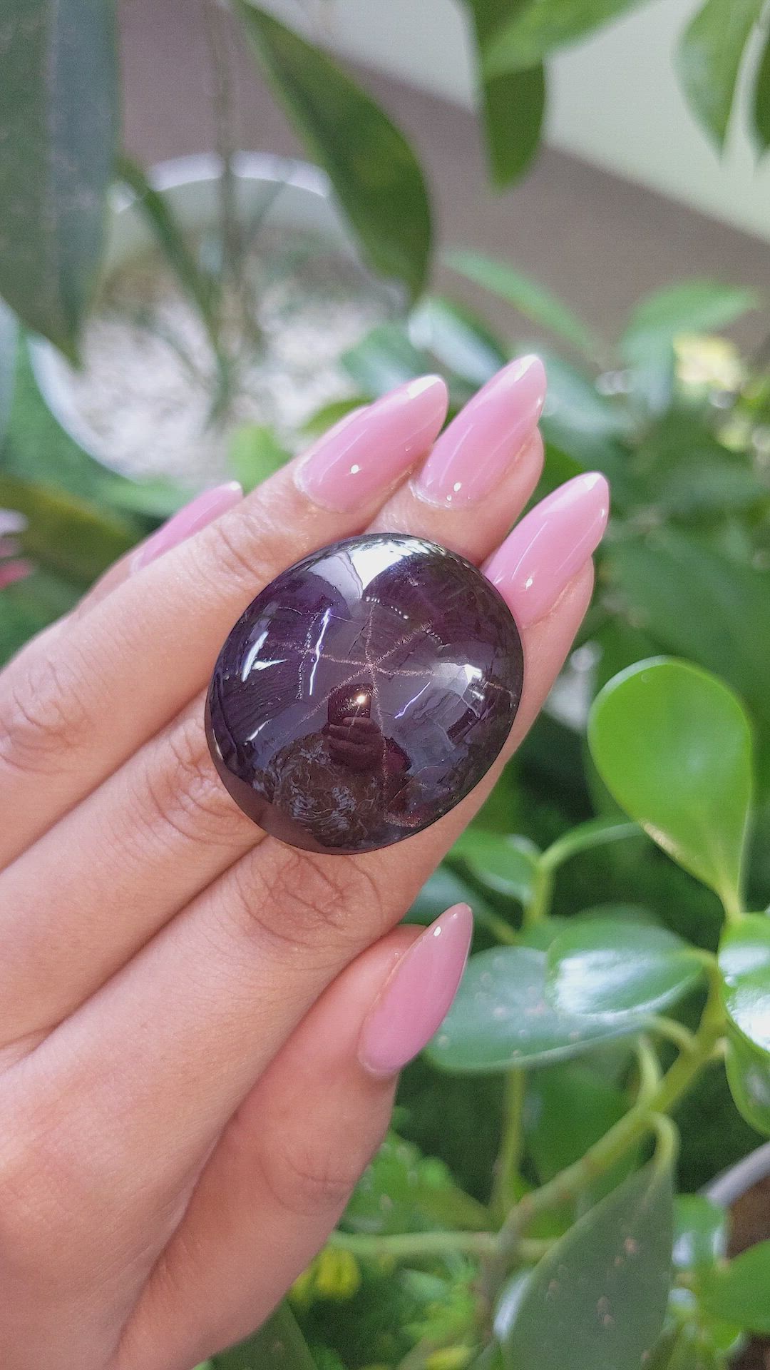 153.56 Ct. Pinkish Purple Star Garnet from Ceylon (Sri Lanka) Size Video