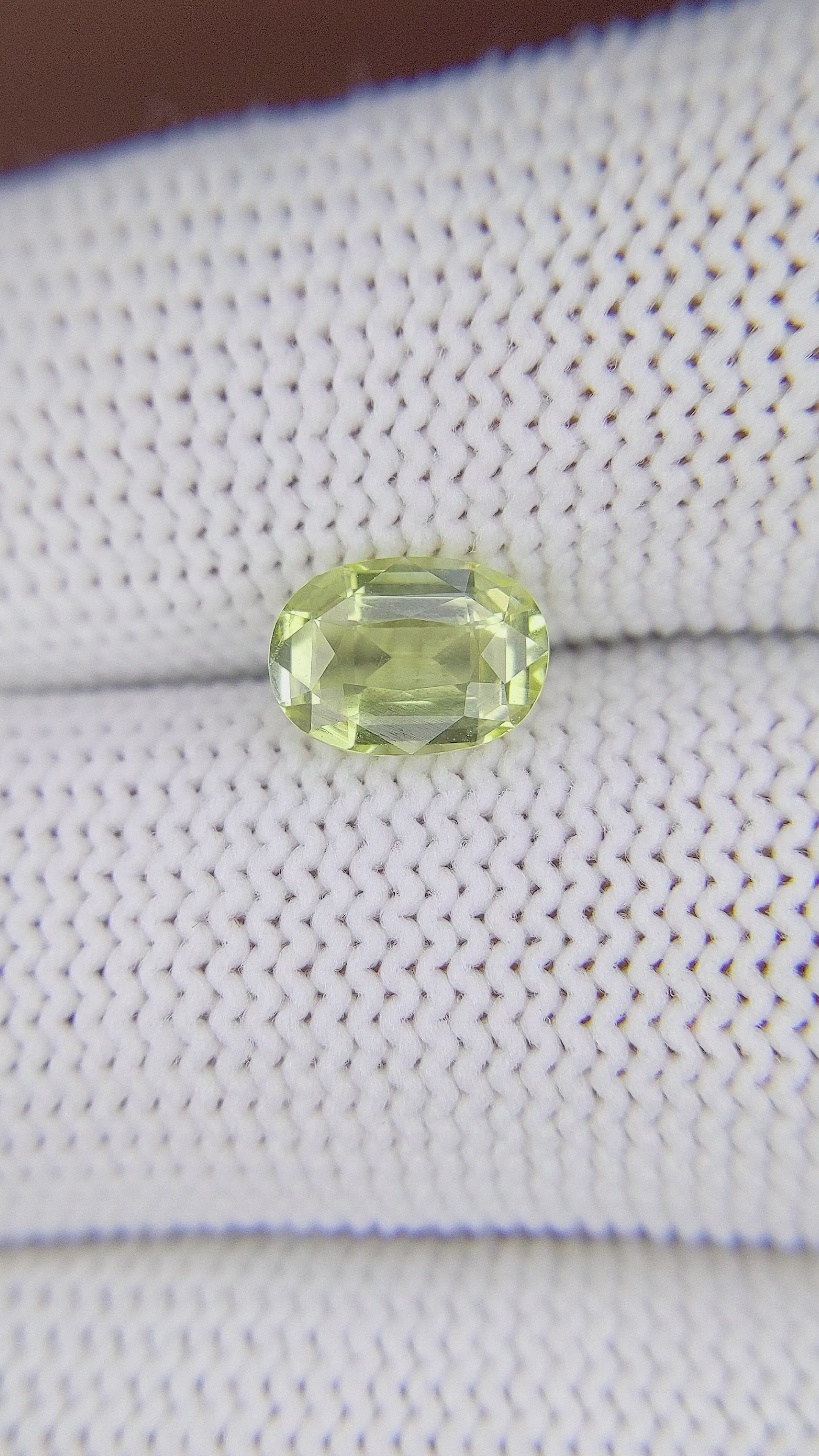 1.60 Ct. Greenish Yellow Chrysoberyl from Tanzania Size Video