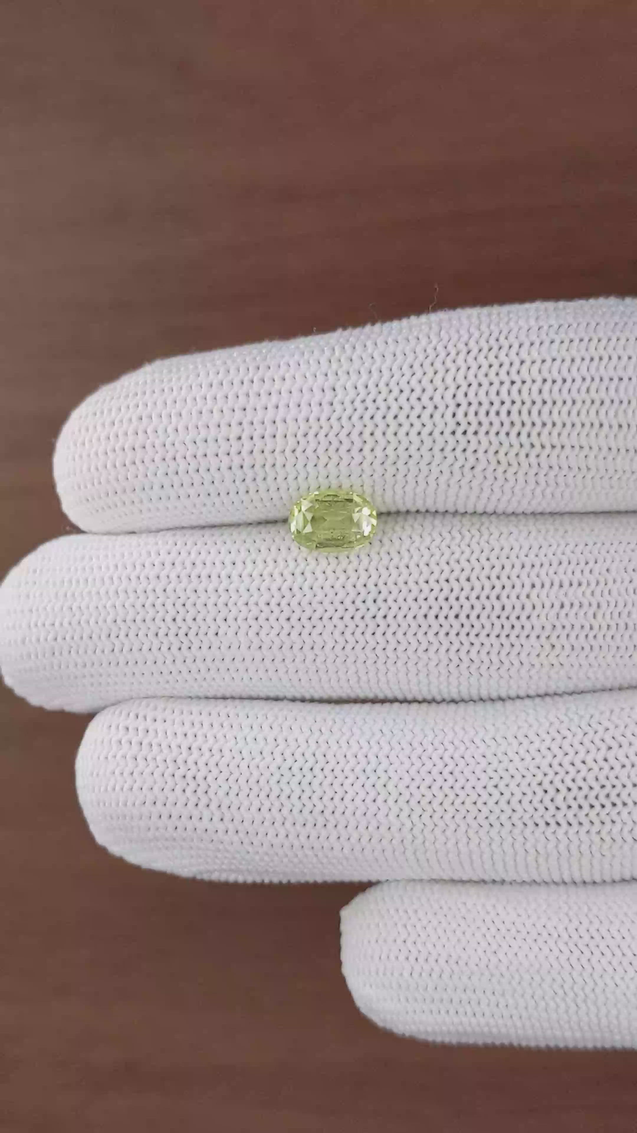 1.60 Ct. Greenish Yellow Chrysoberyl from Tanzania Size Video