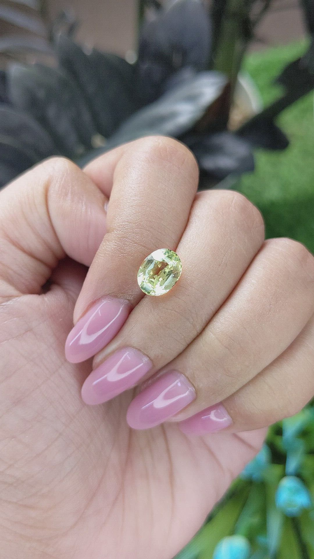 3.03 Ct. Yellowish Green Chrysoberyl from Tanzania Size Video