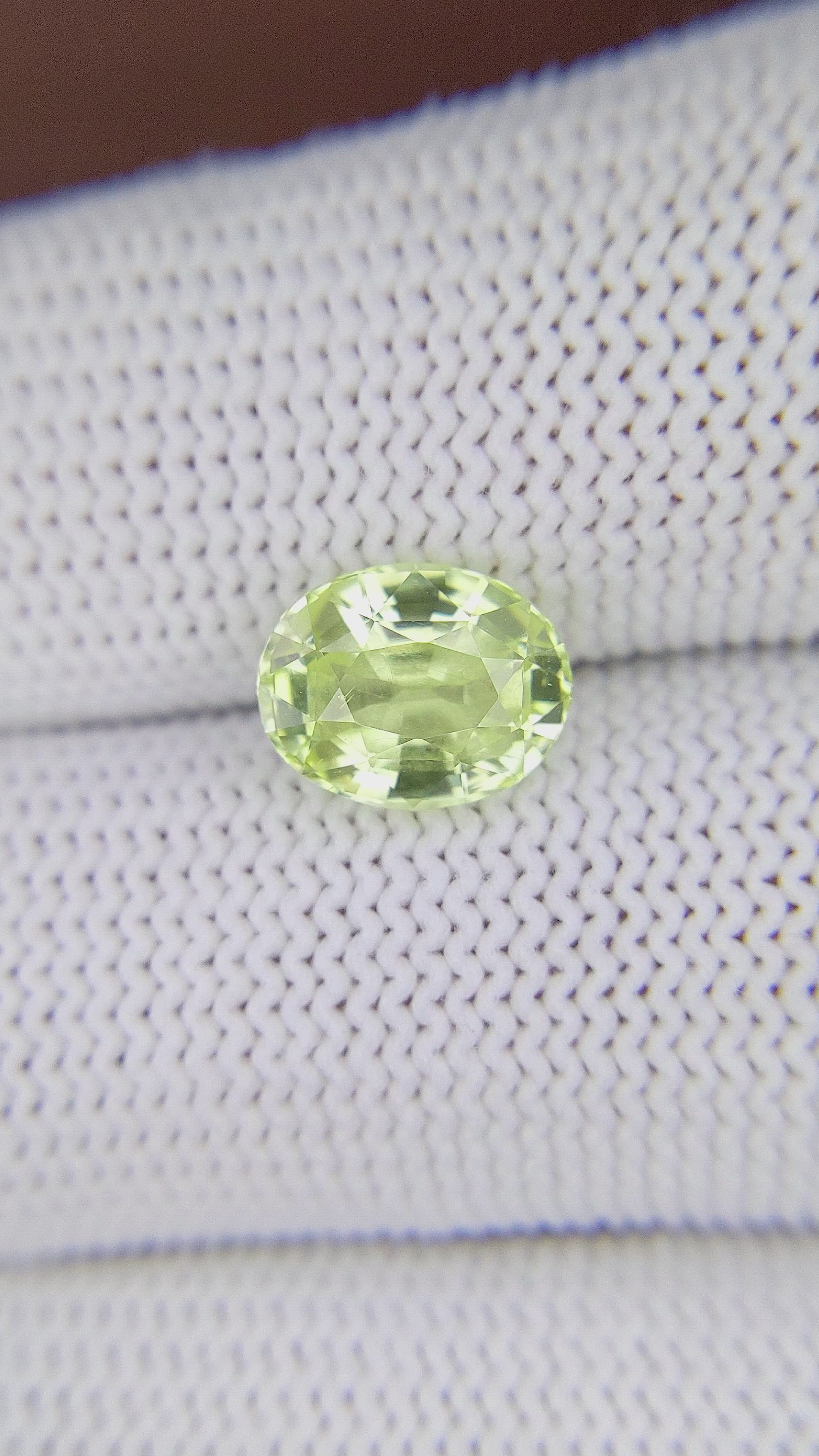 3.03 Ct. Yellowish Green Chrysoberyl from Tanzania Size Video