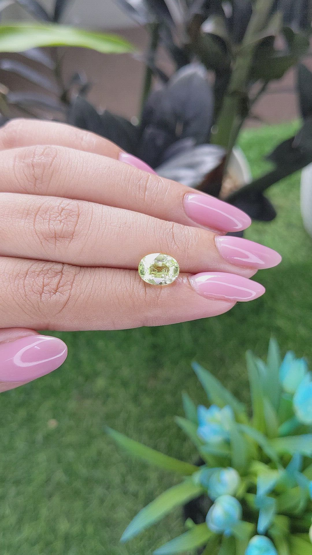 3.03 Ct. Yellowish Green Chrysoberyl from Tanzania Size Video