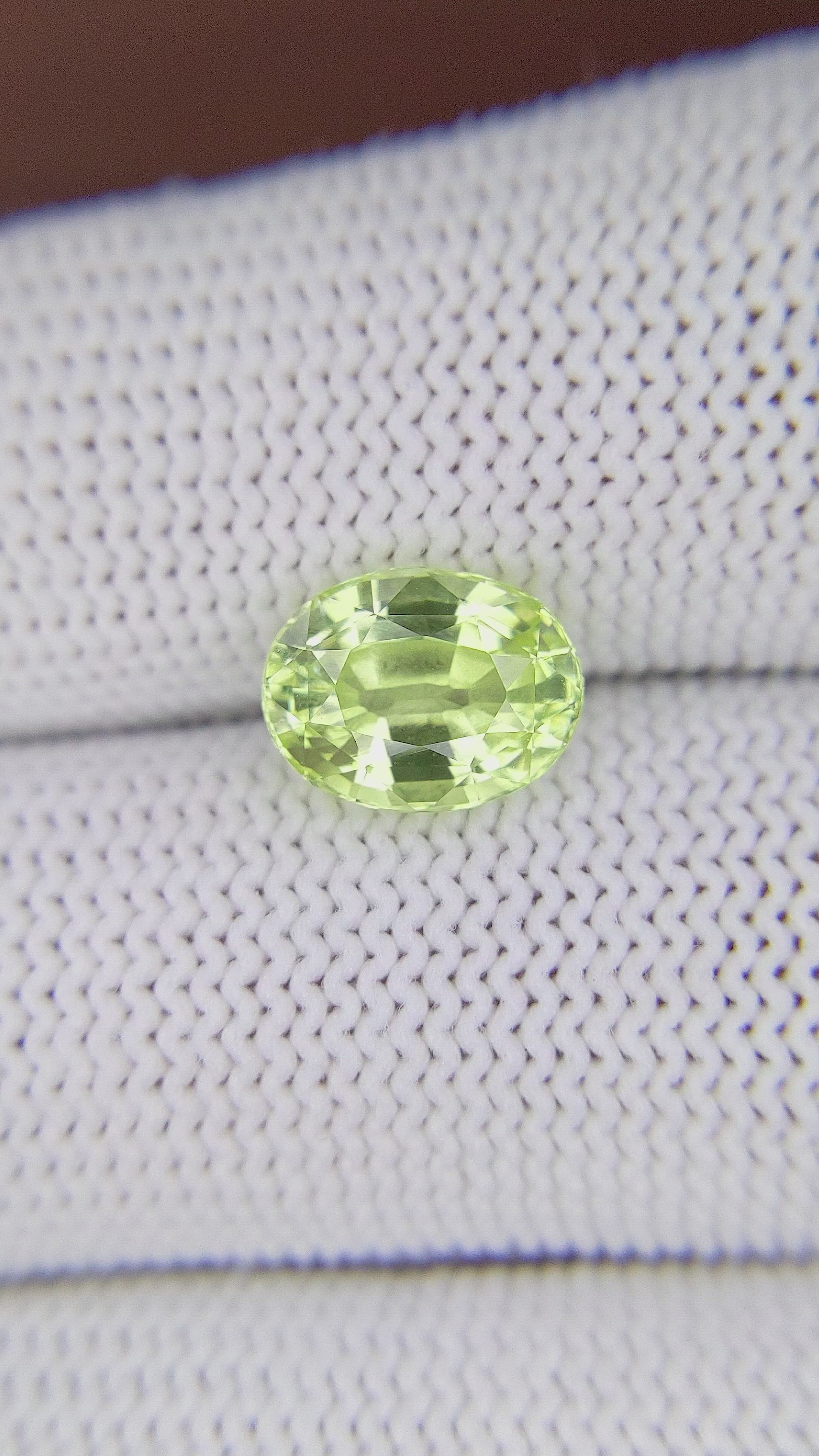 3.16 Ct. Yellowish Green Chrysoberyl from Tanzania Size Video