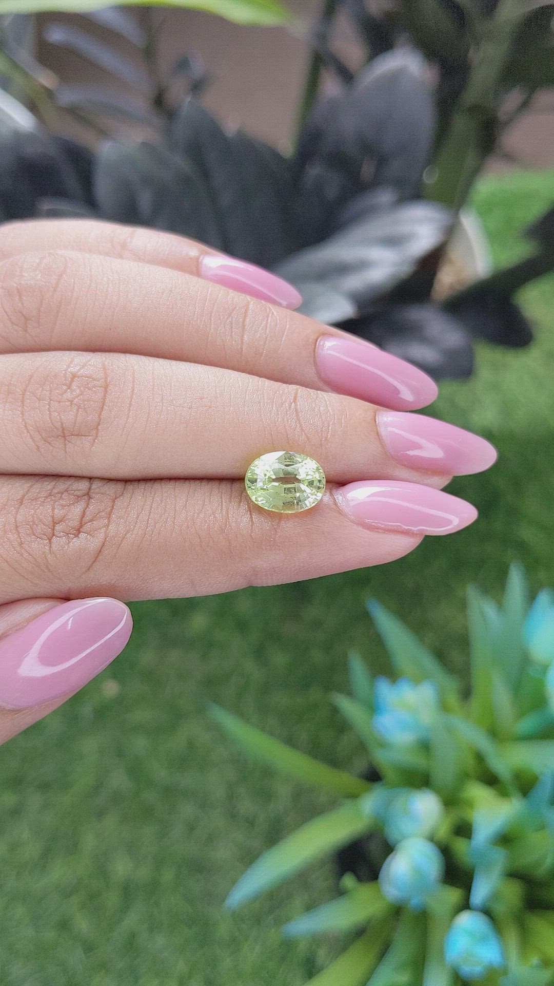 3.16 Ct. Yellowish Green Chrysoberyl from Tanzania Size Video