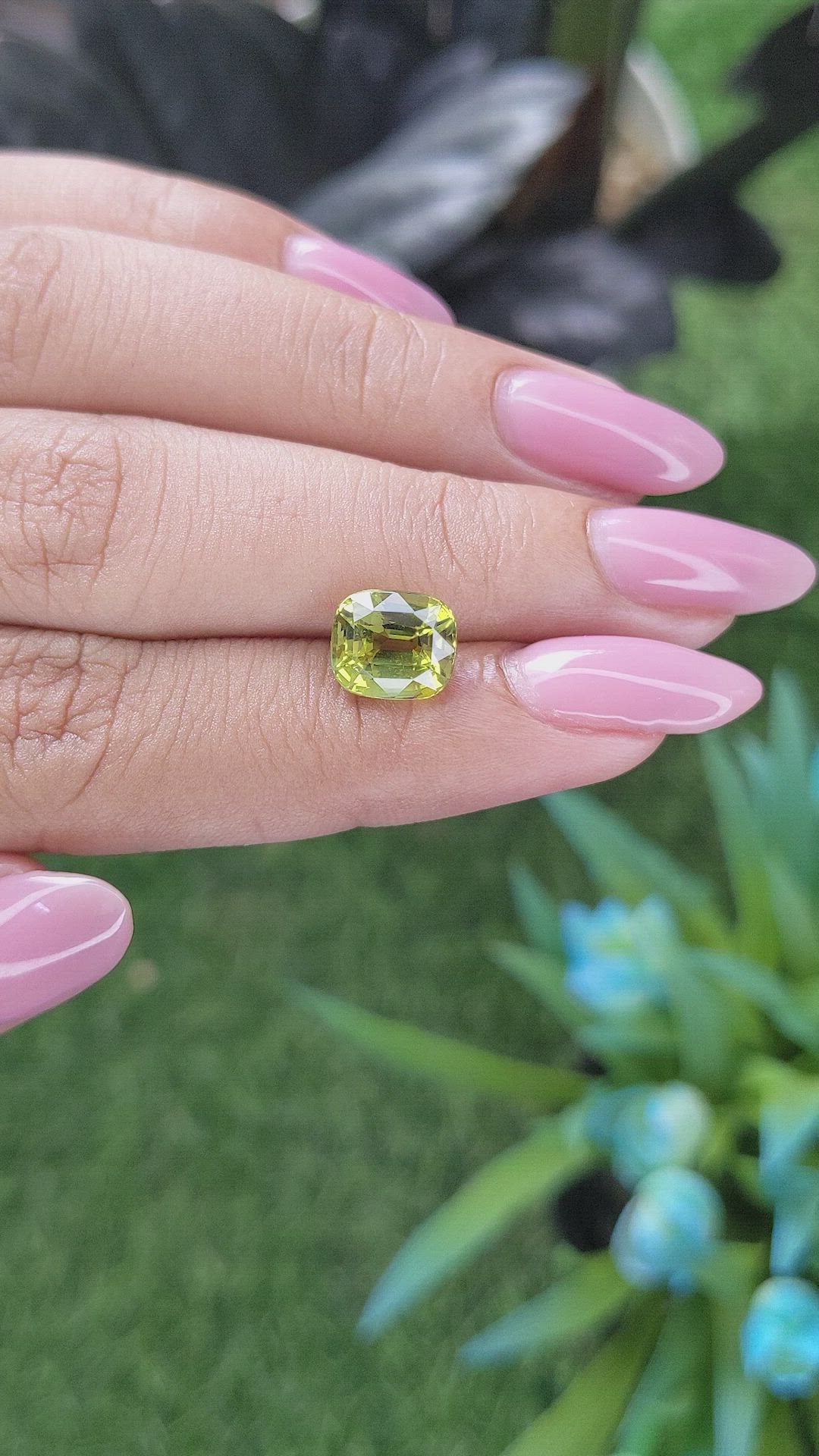 3.43 Ct. Yellowish Green Chrysoberyl from Tanzania Size Video