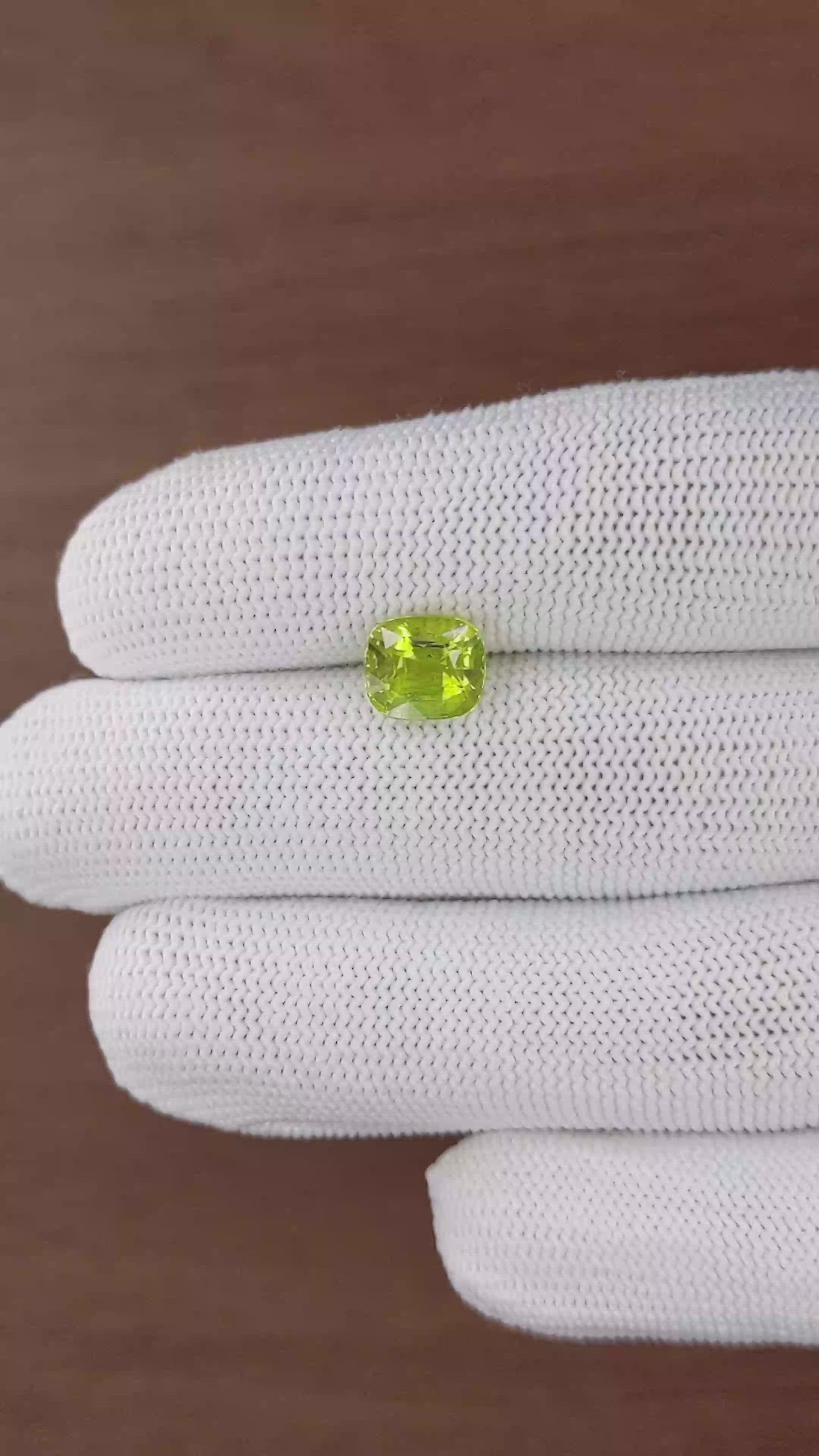 3.43 Ct. Yellowish Green Chrysoberyl from Tanzania Size Video