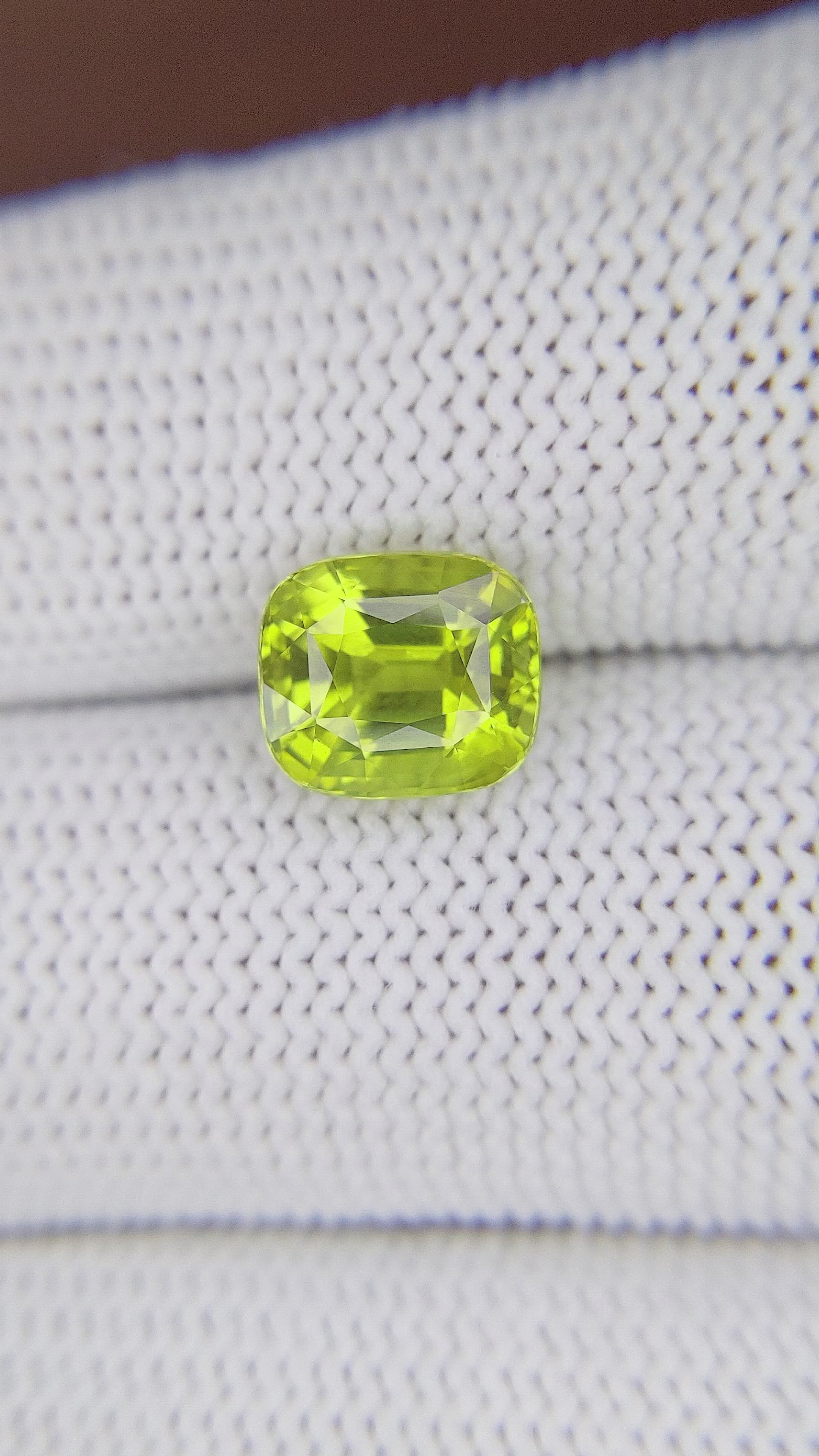 3.43 Ct. Yellowish Green Chrysoberyl from Tanzania Size Video