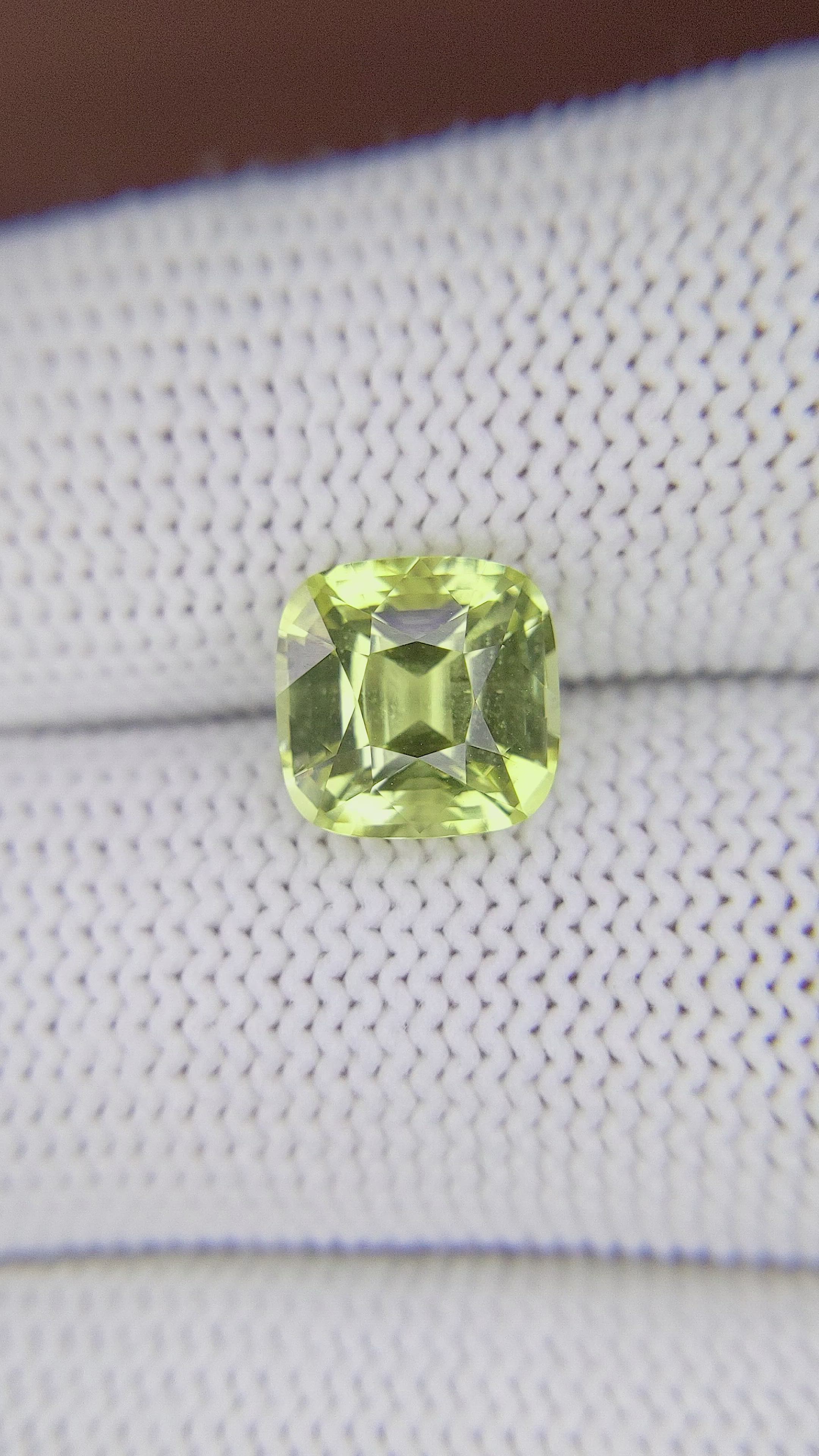 3.58 Ct. Yellowish Green Chrysoberyl from Tanzania Size Video