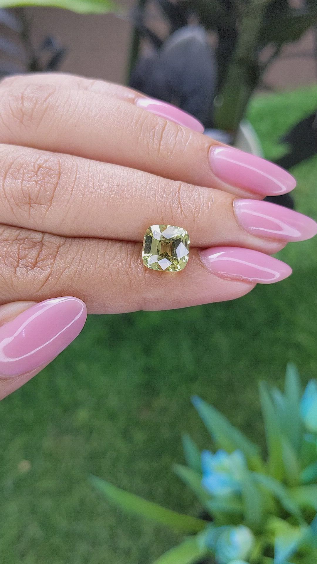 3.58 Ct. Yellowish Green Chrysoberyl from Tanzania Size Video