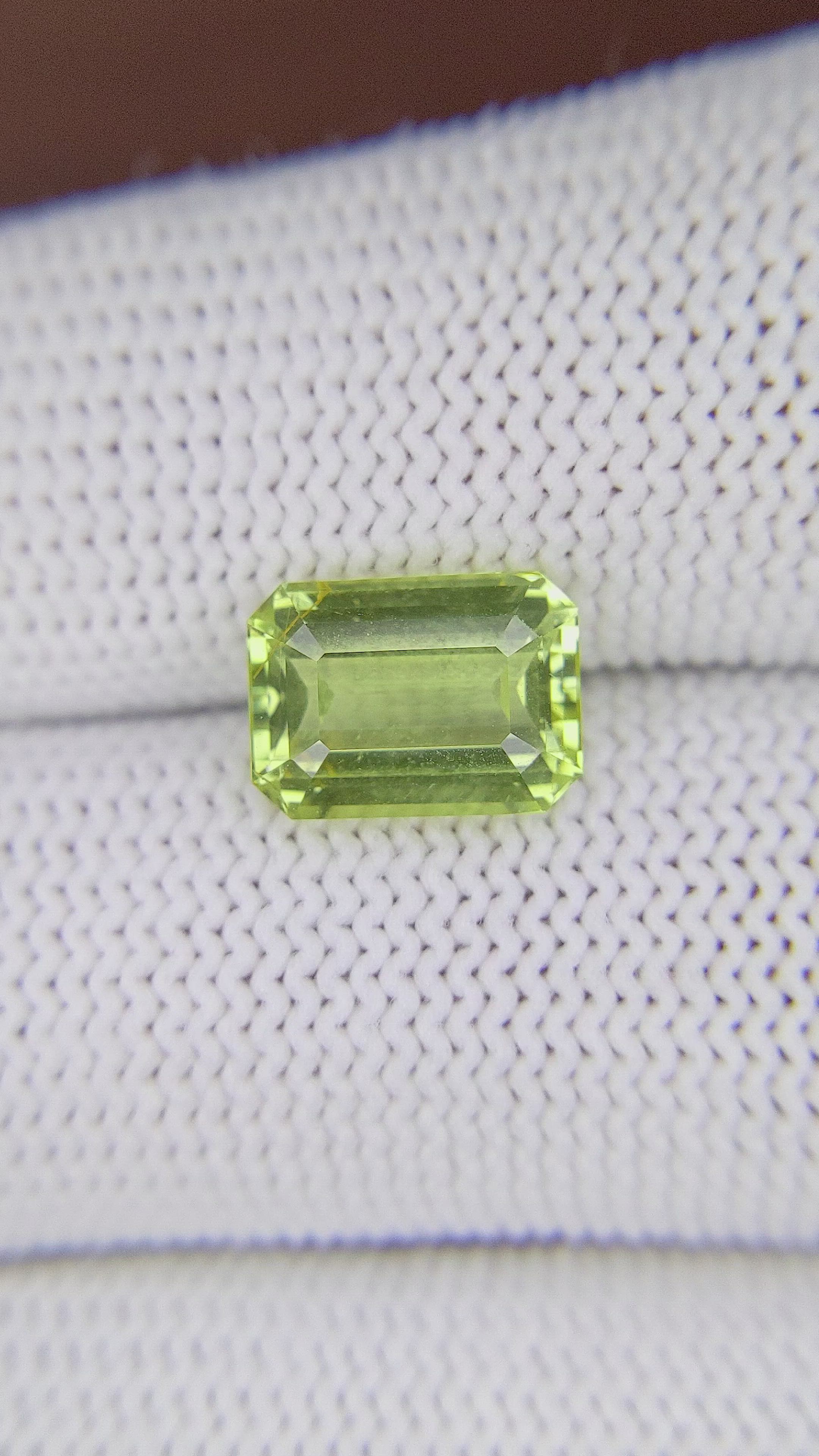 3.65 Ct. Yellowish Green Chrysoberyl from Tanzania Size Video