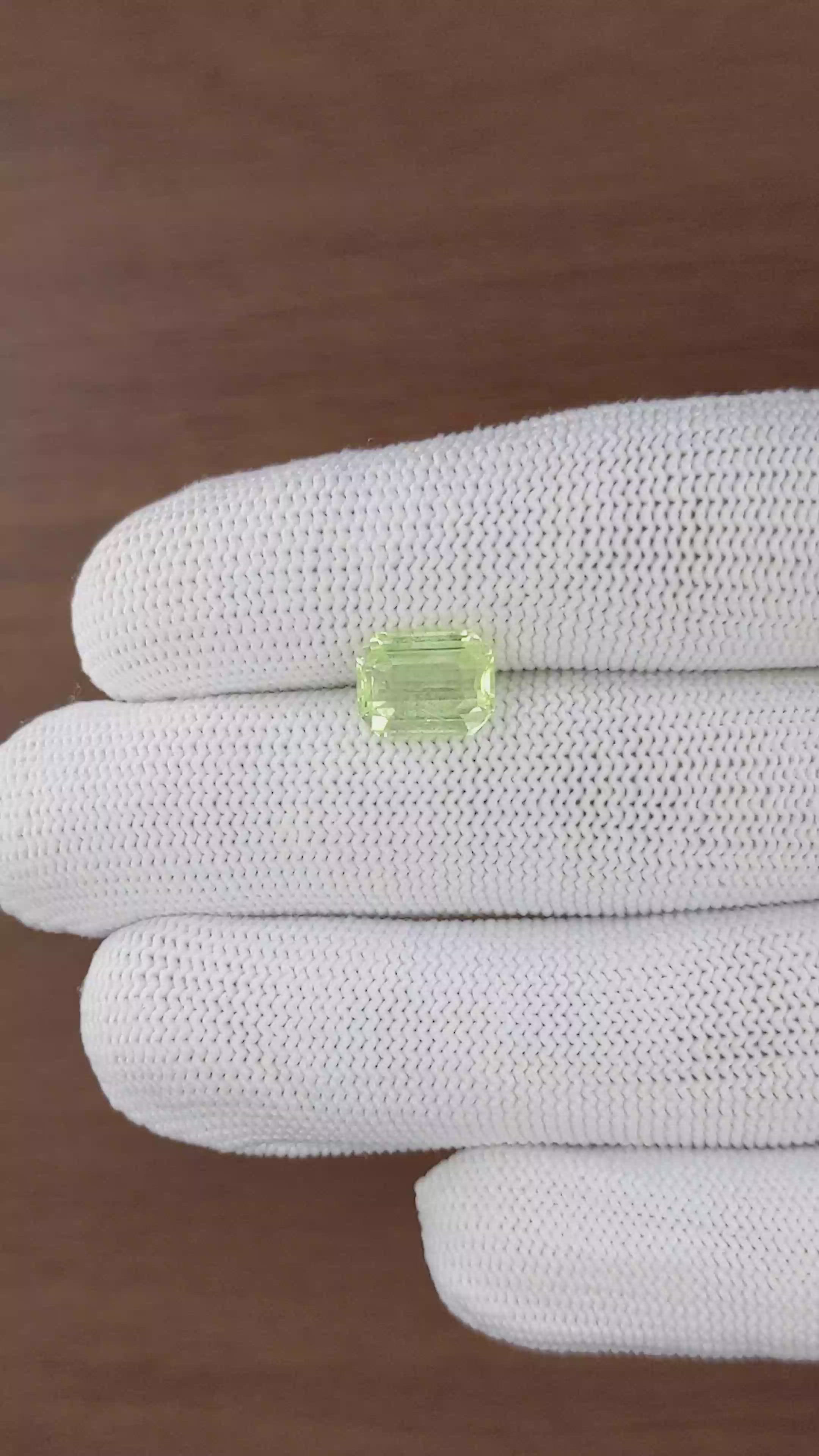3.69 Ct. Yellowish Green Chrysoberyl from Tanzania Size Video