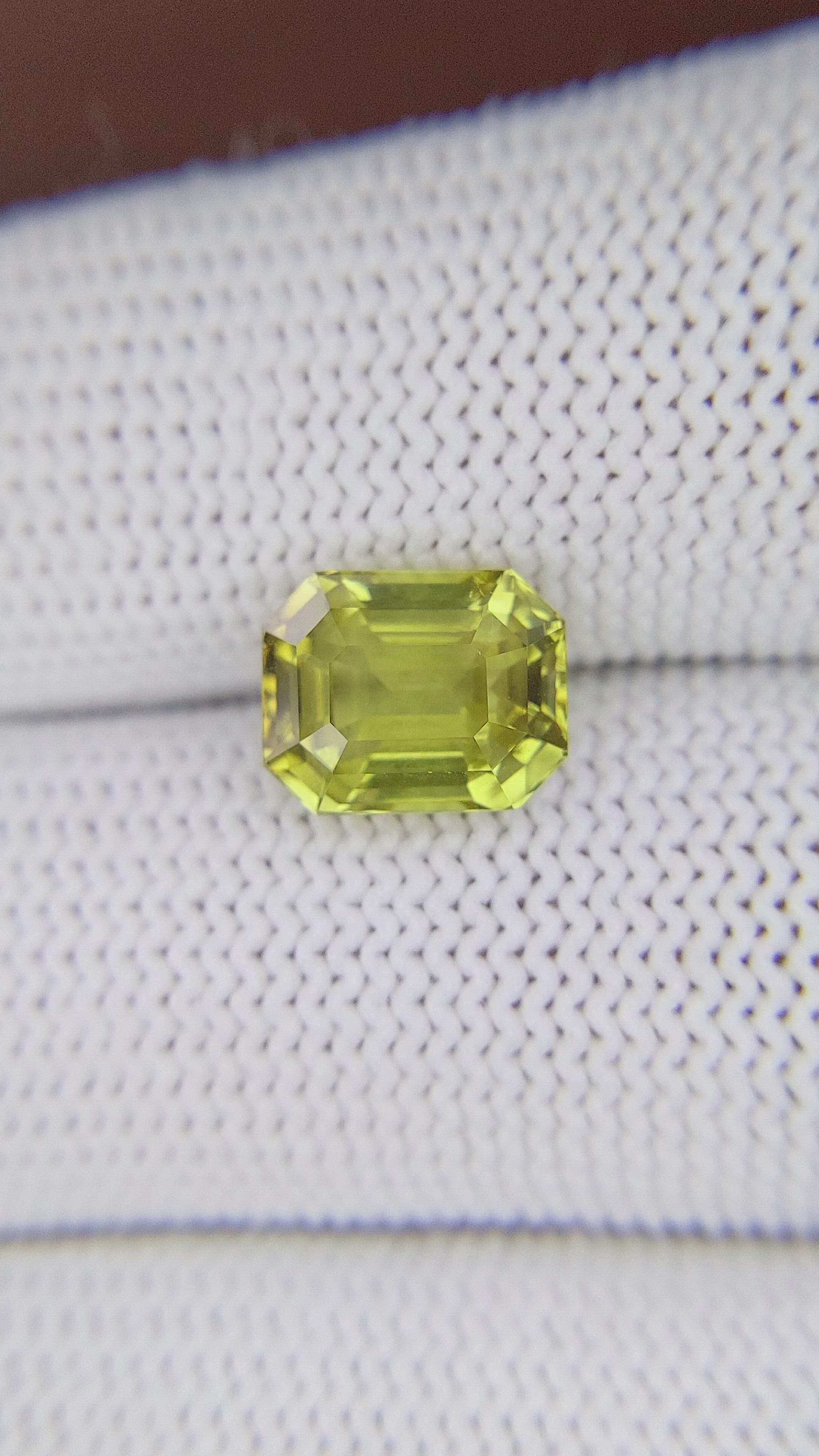3.91 Ct. Greenish Yellow Chrysoberyl from Tanzania Size Video