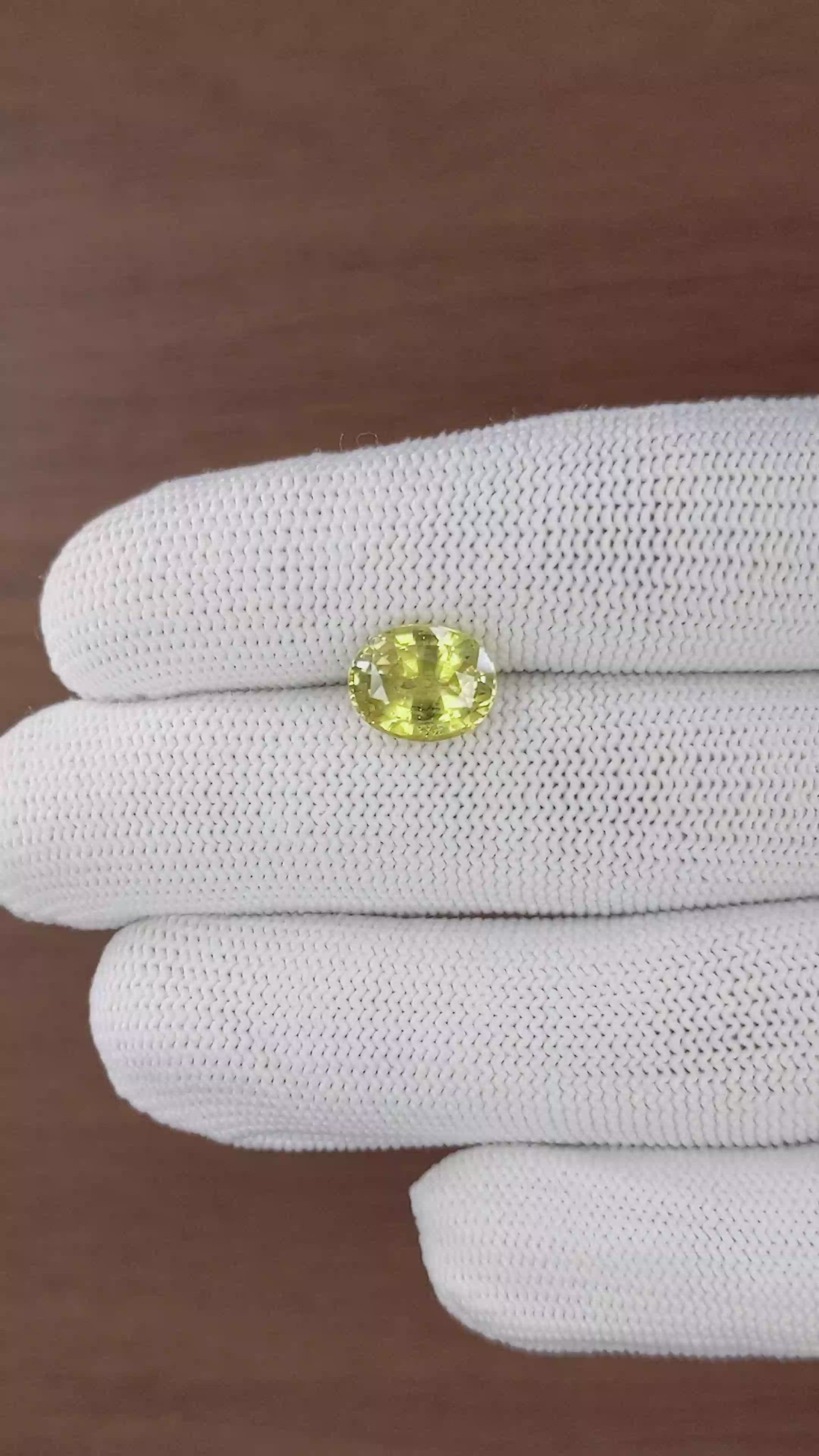 4.11 Ct. Greenish Yellow Chrysoberyl from Tanzania Size Video