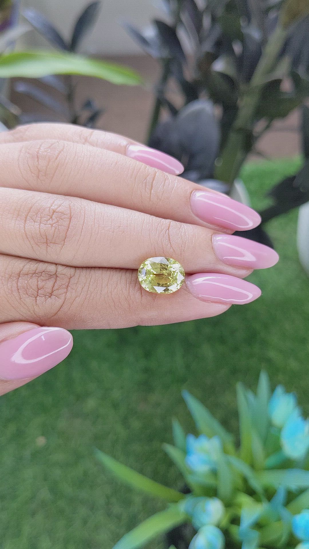 4.11 Ct. Greenish Yellow Chrysoberyl from Tanzania Size Video