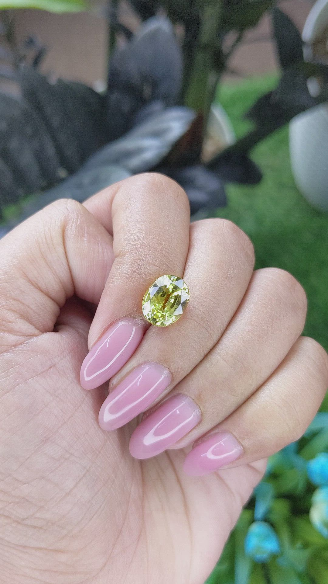 4.11 Ct. Greenish Yellow Chrysoberyl from Tanzania Size Video