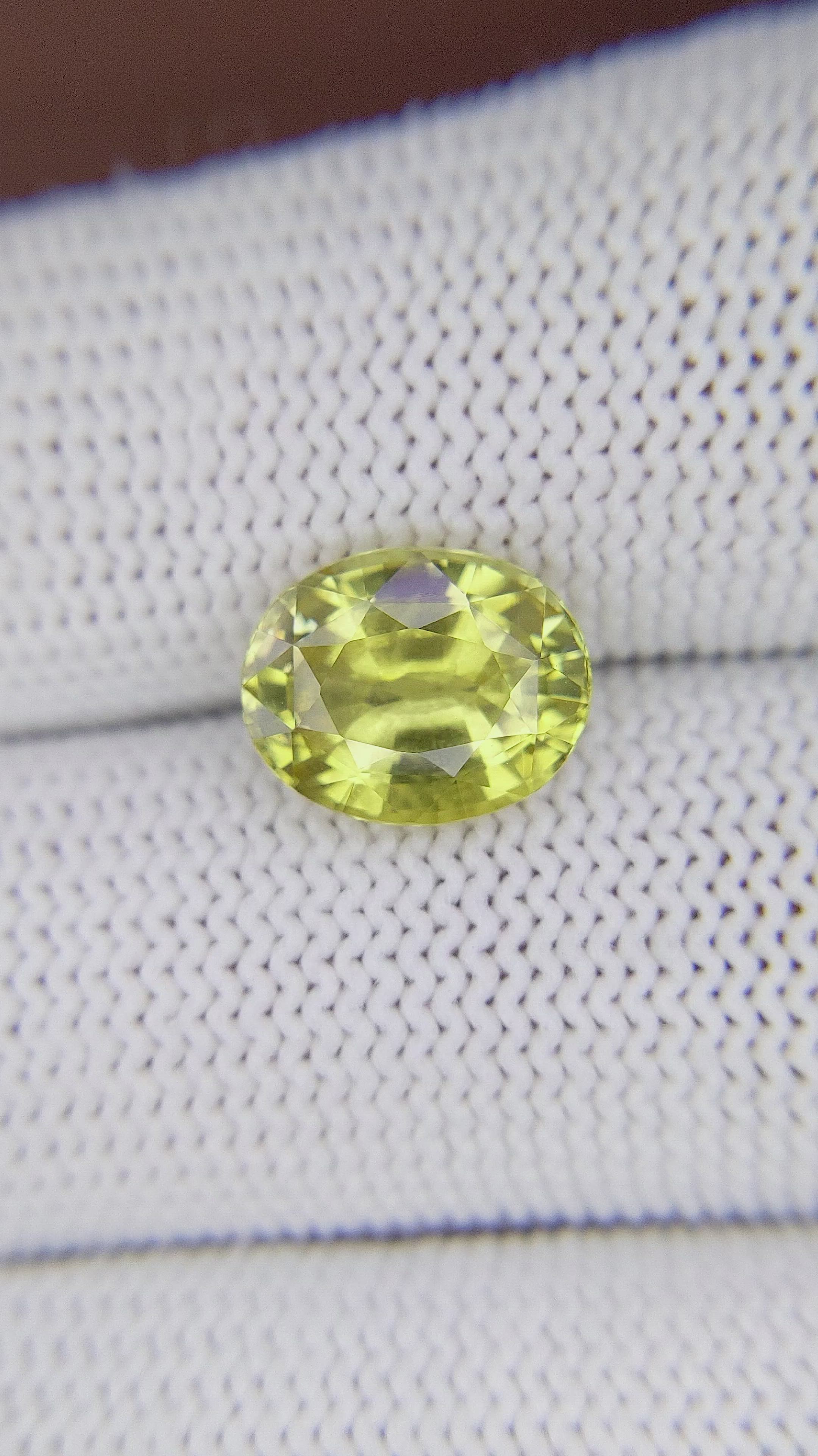 4.11 Ct. Greenish Yellow Chrysoberyl from Tanzania Size Video