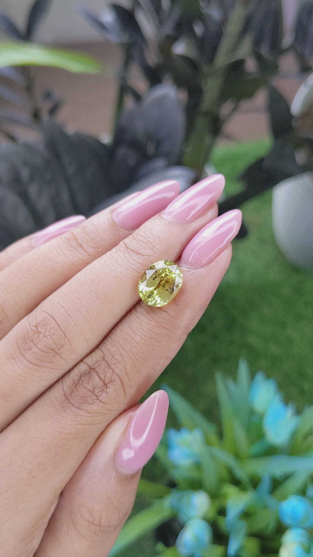 4.11 Ct. Greenish Yellow Chrysoberyl from Tanzania Size Video