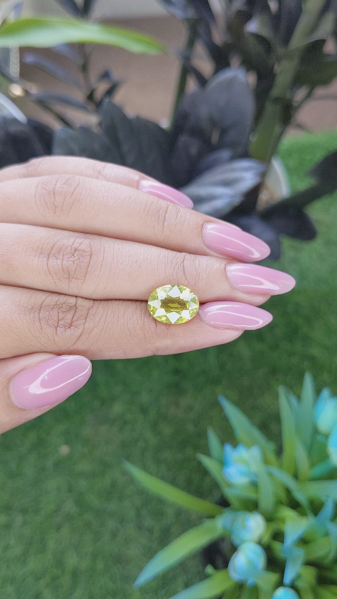 5.08 Ct. Yellowish Green Chrysoberyl from Tanzania Size Video