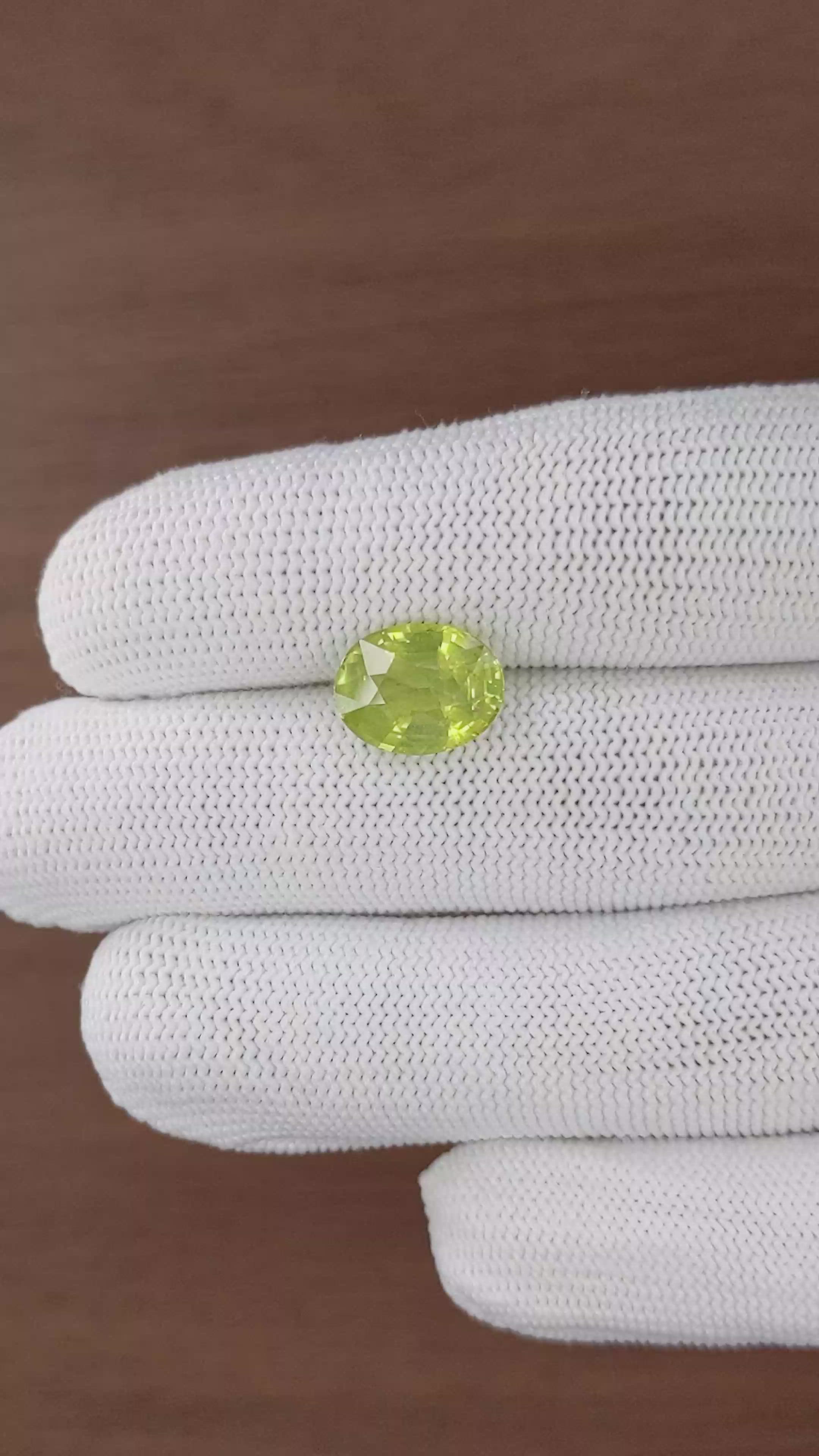 5.08 Ct. Yellowish Green Chrysoberyl from Tanzania Size Video