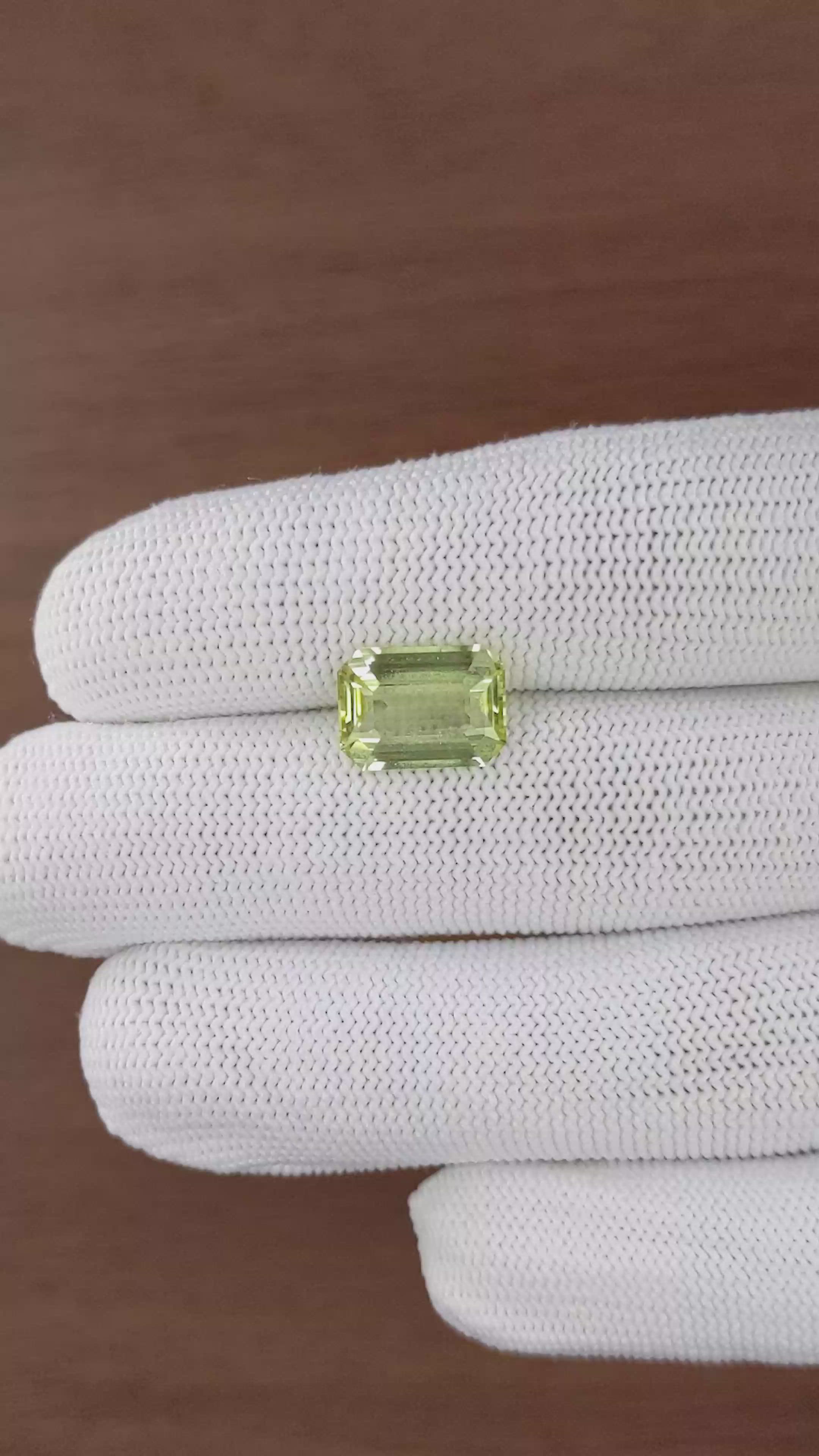 5.43 Ct. Yellowish Green Chrysoberyl from Tanzania Size Video