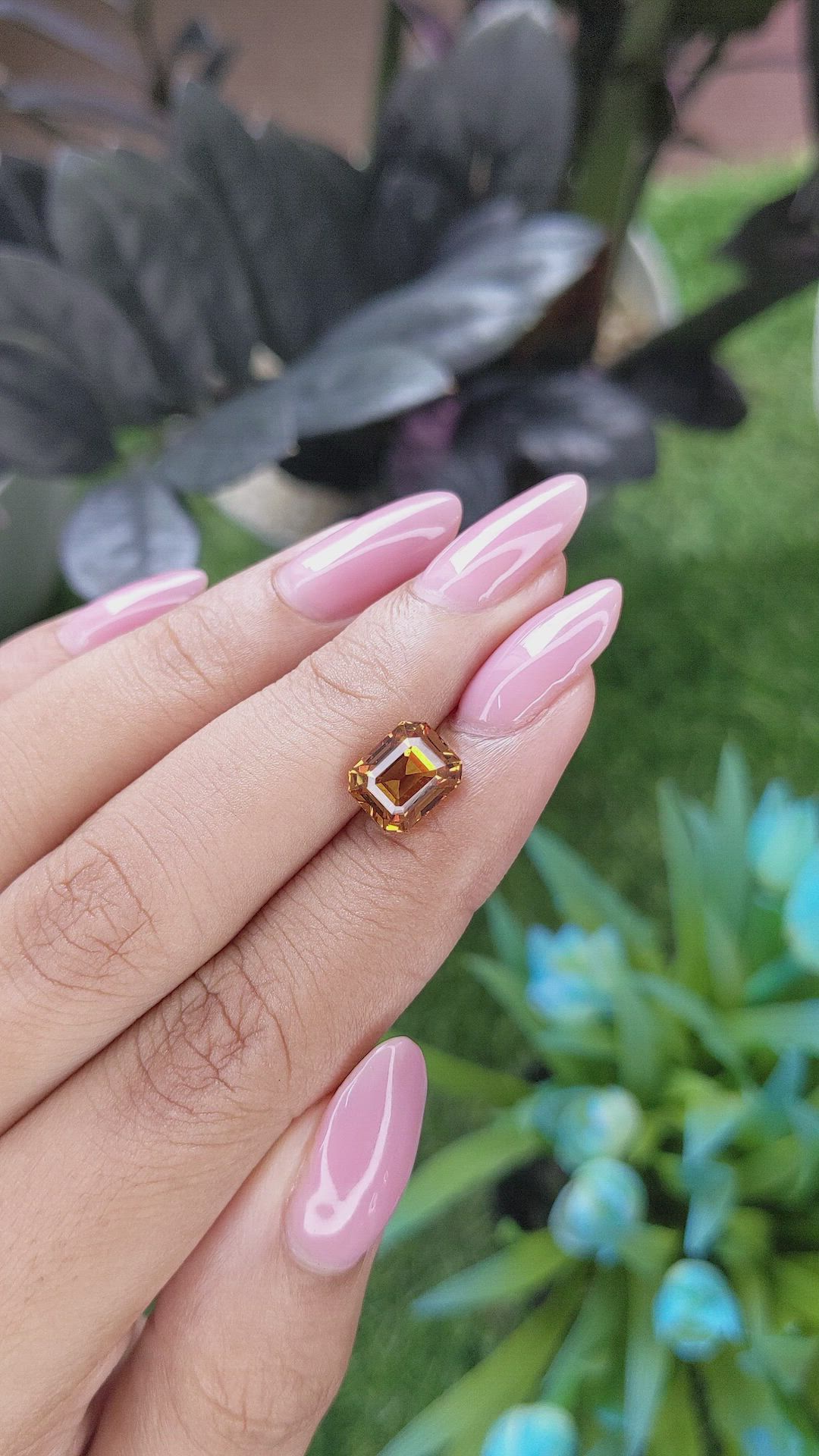 3.19 Ct. Orangish Brown Malaya Garnet from Tanzania Size Video