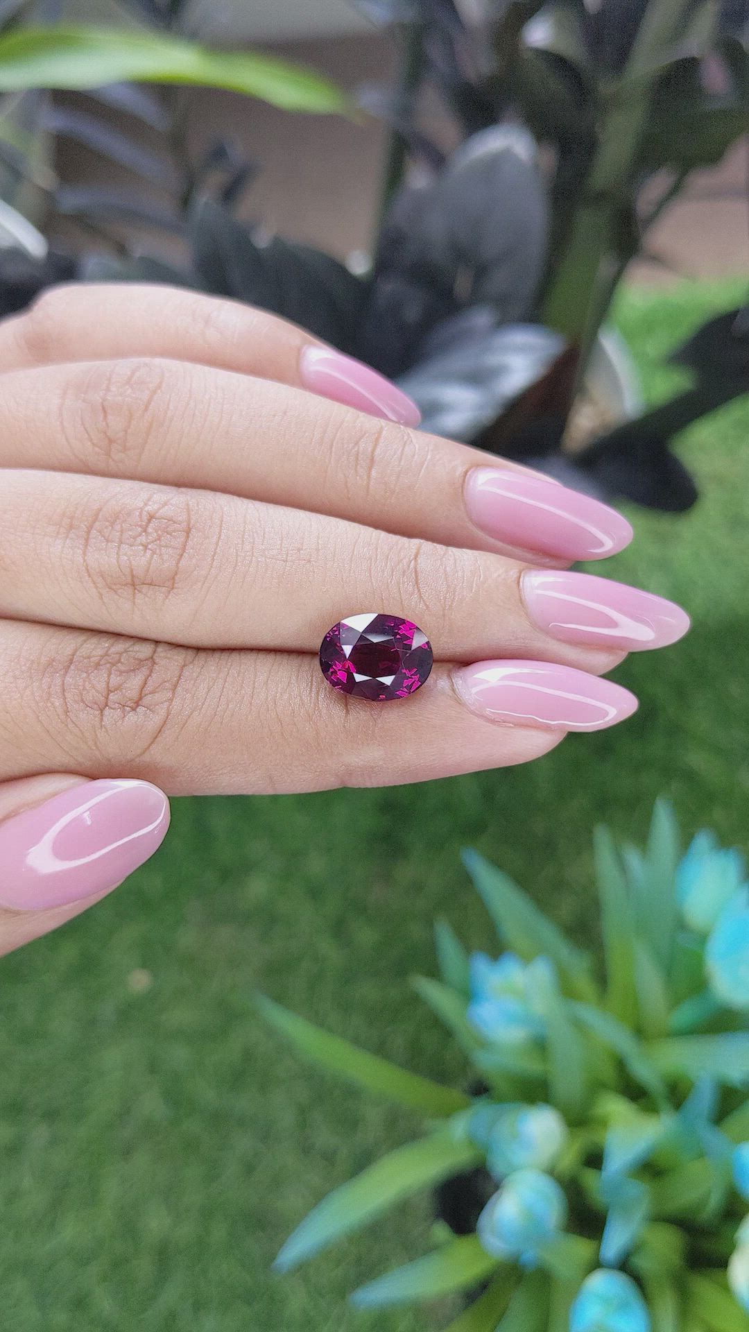 5.15 Ct. Purplish Pink Garnet from Tanzania Size Video