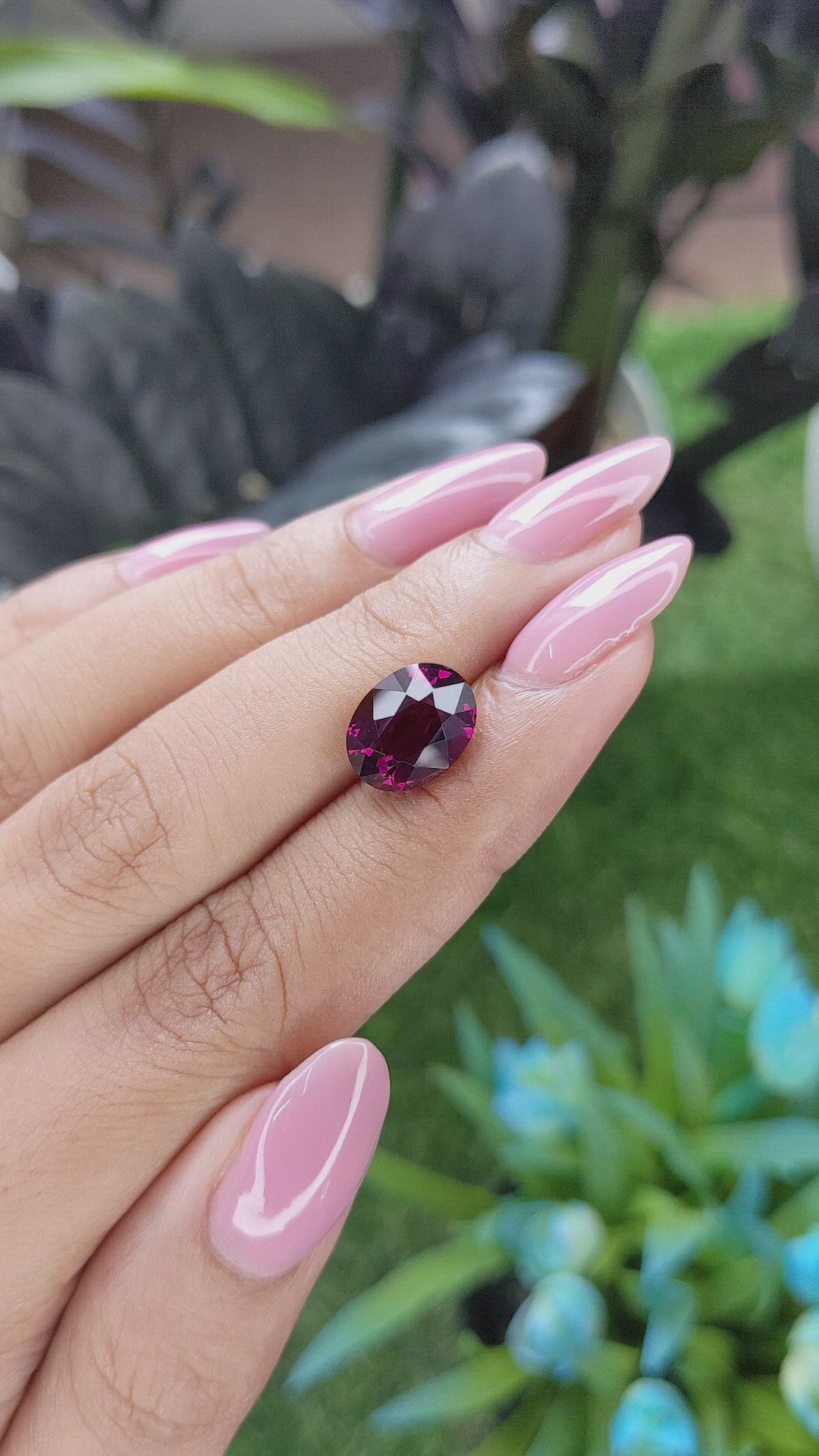 5.15 Ct. Purplish Pink Garnet from Tanzania Size Video