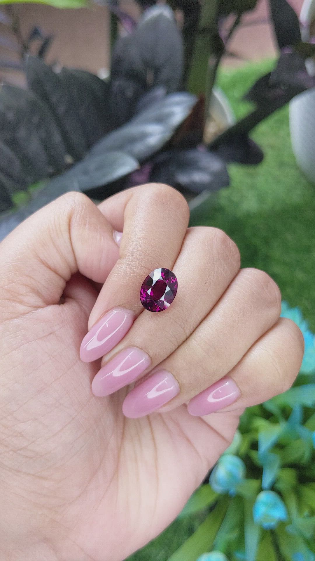5.15 Ct. Purplish Pink Garnet from Tanzania Size Video