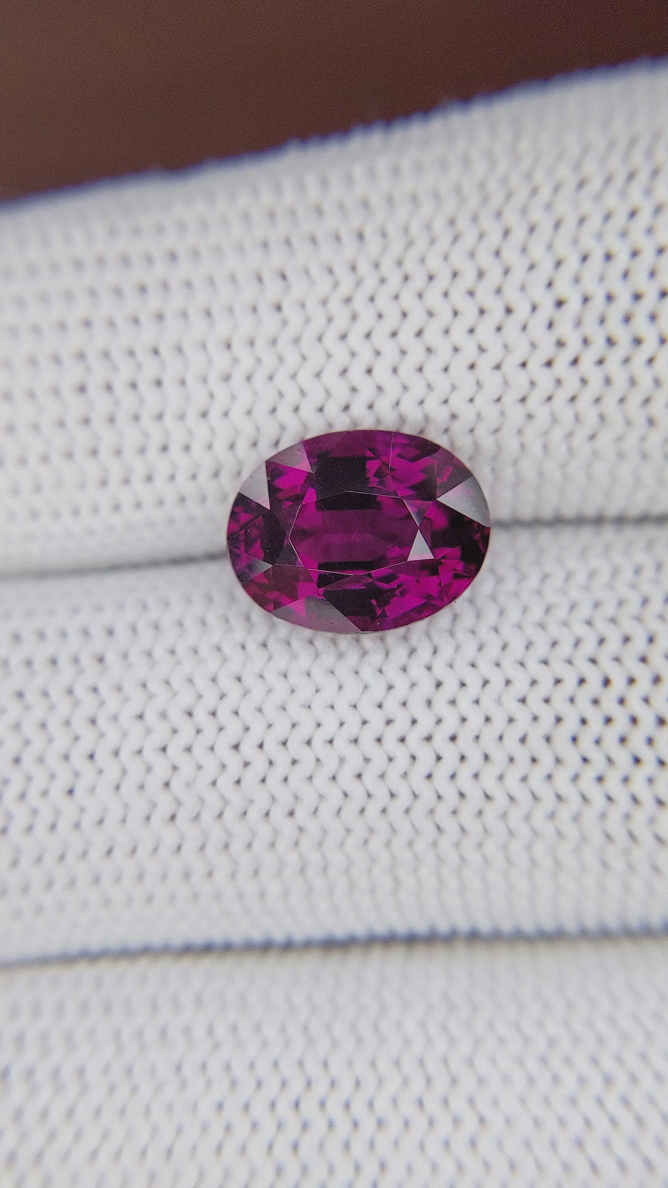 5.15 Ct. Purplish Pink Garnet from Tanzania Size Video