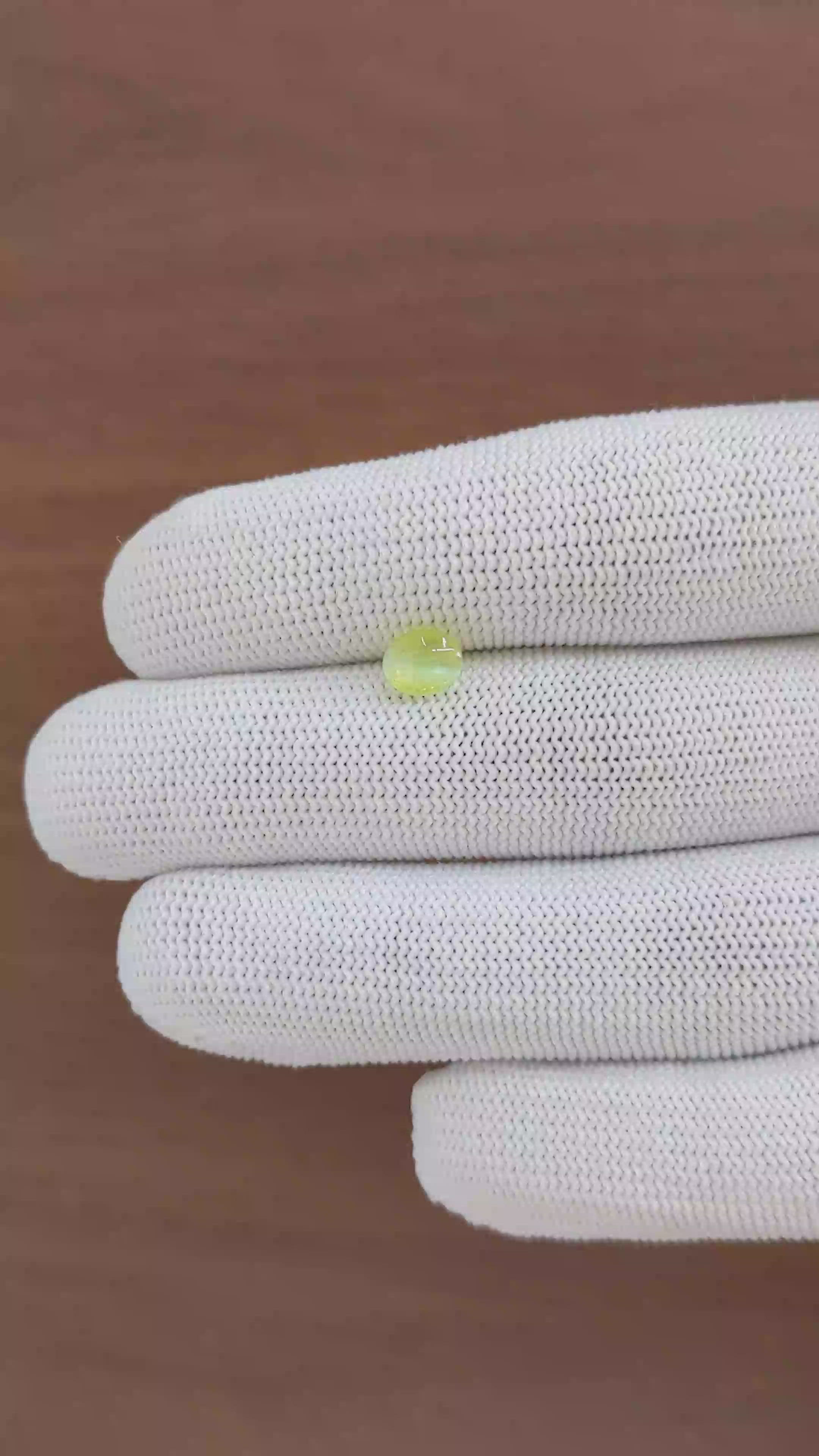 1.35 Ct. Greenish Yellow Cabochon Chrysoberyl from Tanzania Size Video