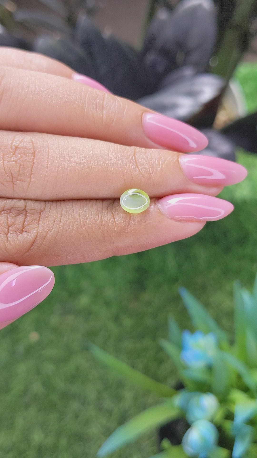 1.35 Ct. Greenish Yellow Cabochon Chrysoberyl from Tanzania Size Video